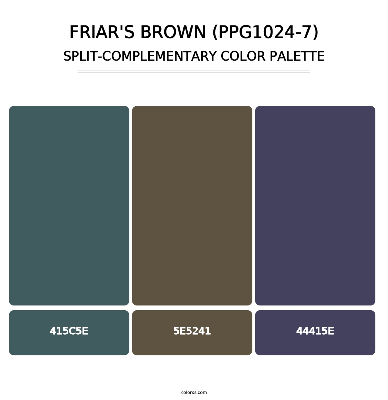 Friar's Brown (PPG1024-7) - Split-Complementary Color Palette