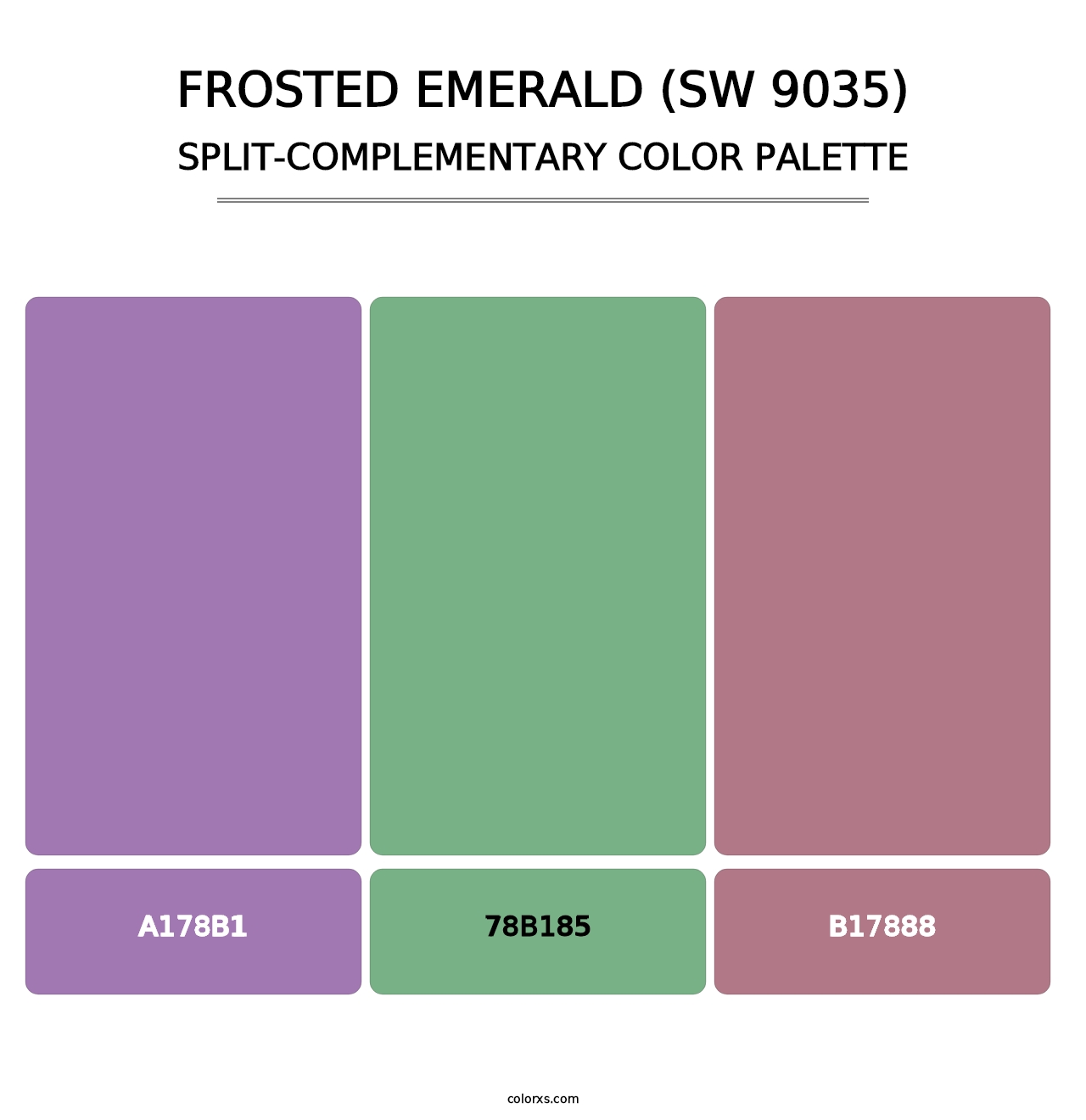 Frosted Emerald (SW 9035) - Split-Complementary Color Palette