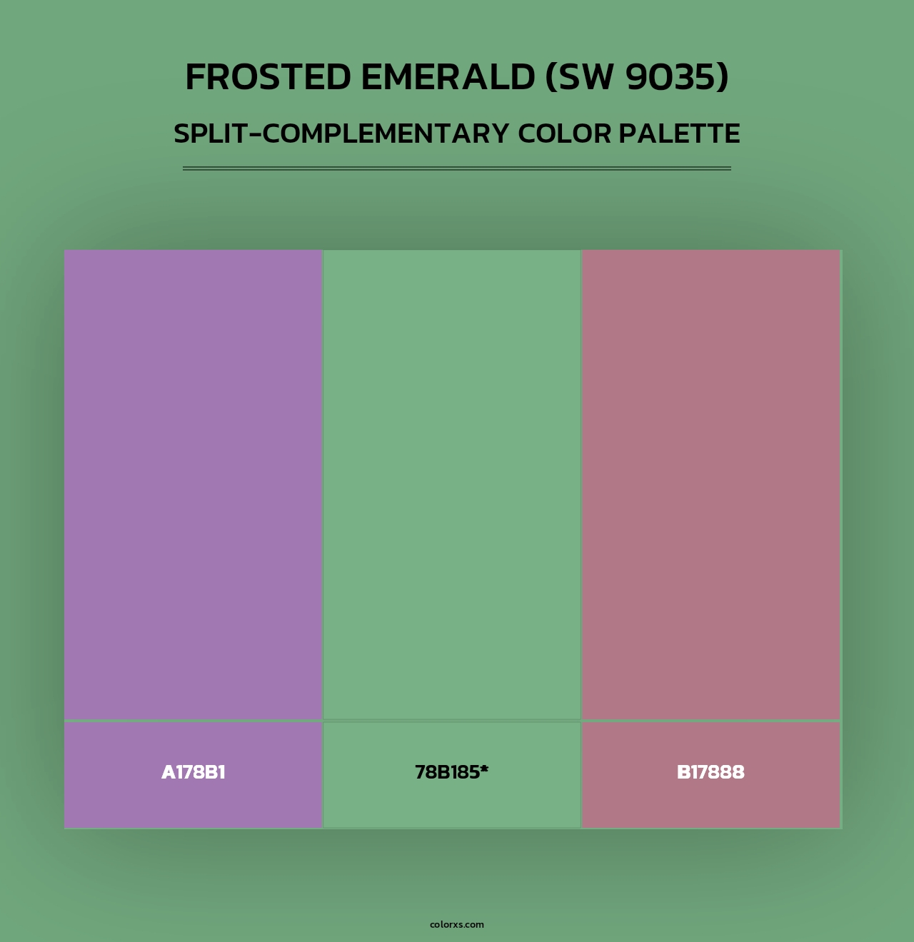 Frosted Emerald (SW 9035) - Split-Complementary Color Palette