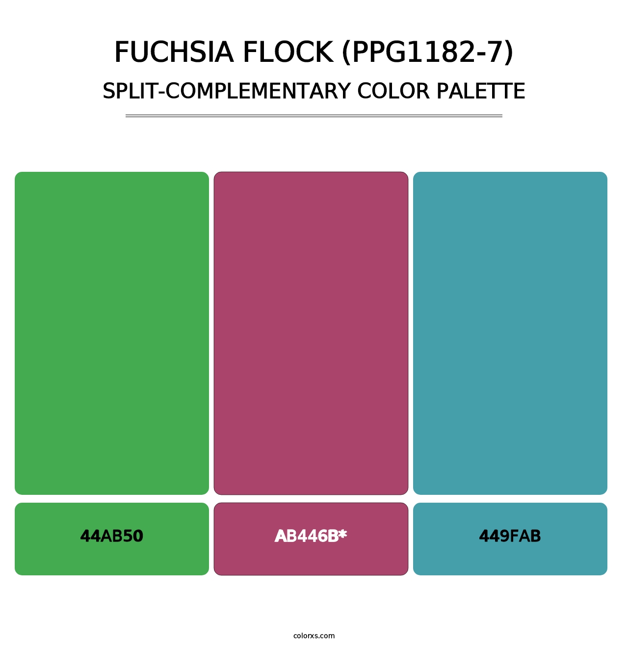 Fuchsia Flock (PPG1182-7) - Split-Complementary Color Palette