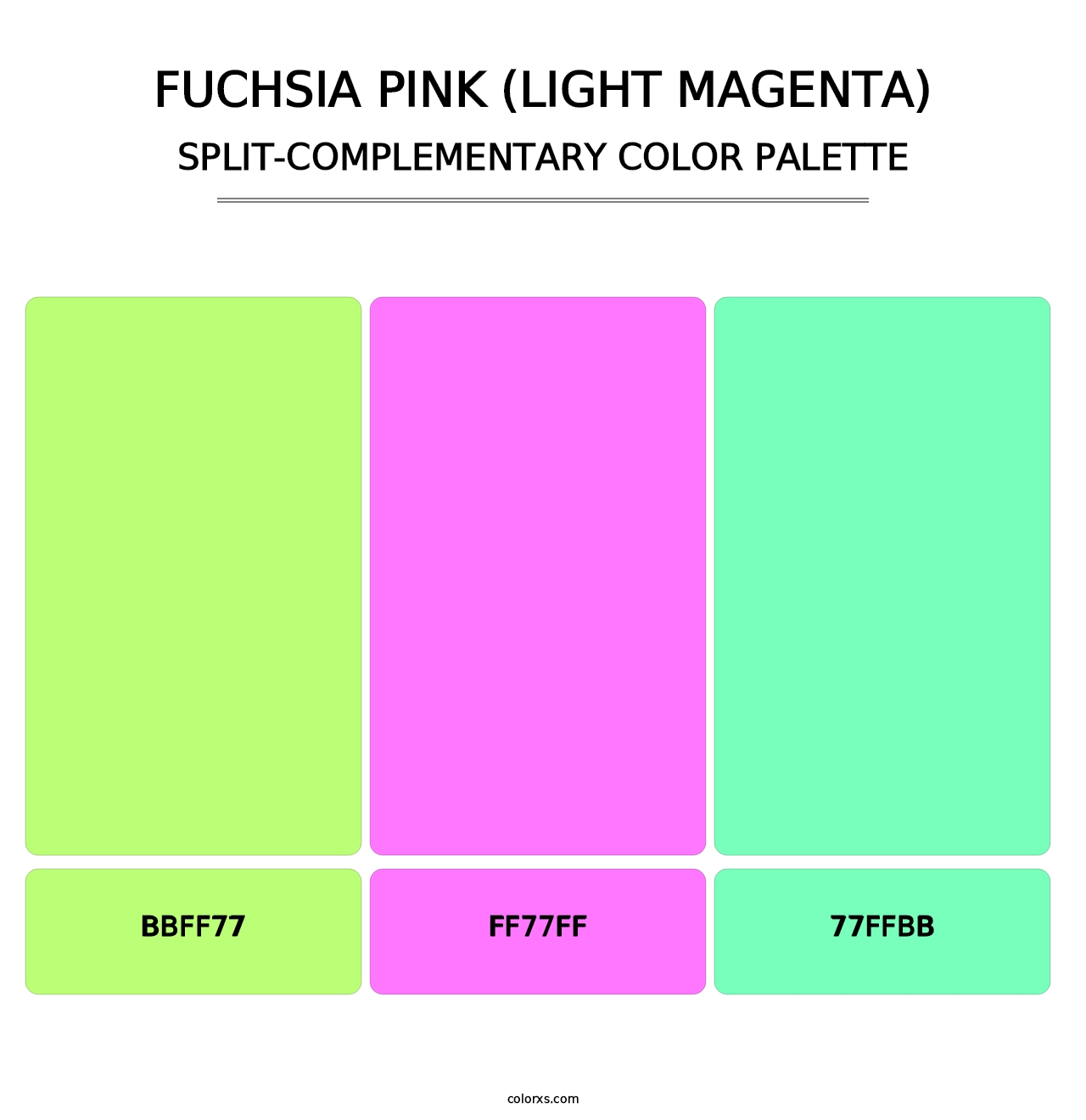 Fuchsia Pink (Light Magenta) - Split-Complementary Color Palette