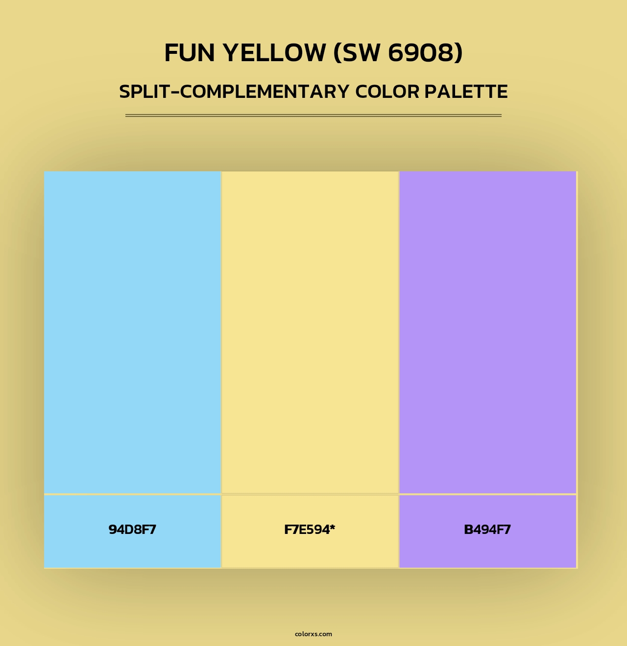 Fun Yellow (SW 6908) - Split-Complementary Color Palette