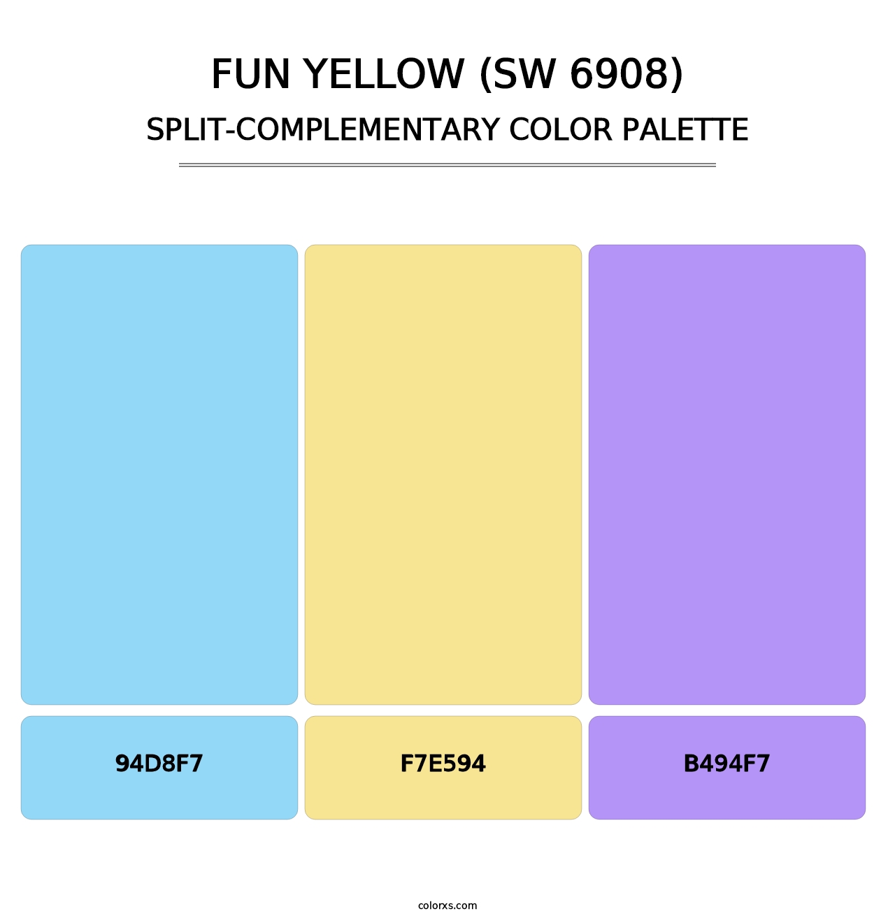 Fun Yellow (SW 6908) - Split-Complementary Color Palette
