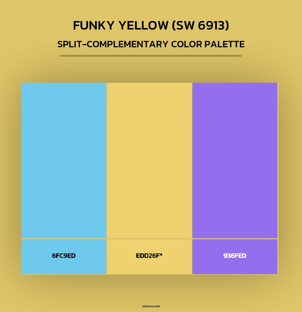 Funky Yellow (SW 6913) - Split-Complementary Color Palette