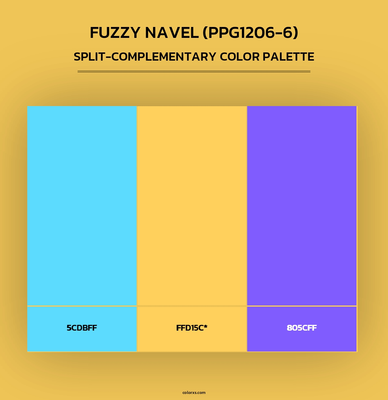 Fuzzy Navel (PPG1206-6) - Split-Complementary Color Palette