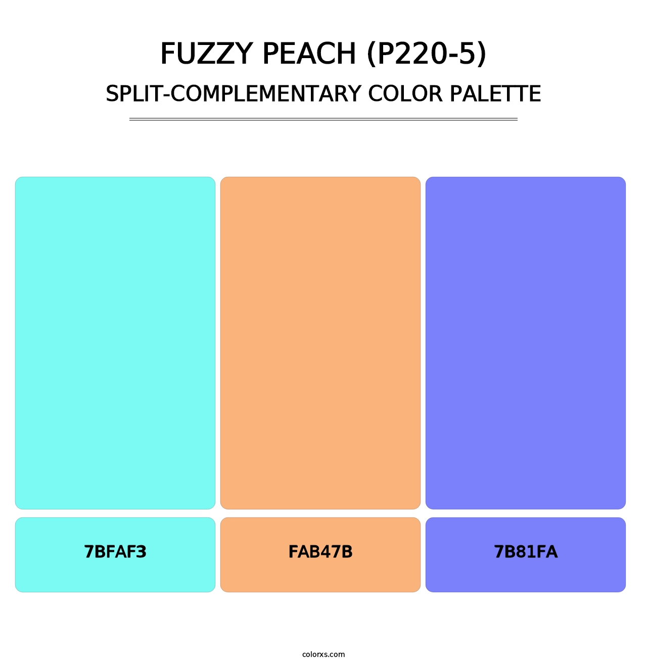 Fuzzy Peach (P220-5) - Split-Complementary Color Palette