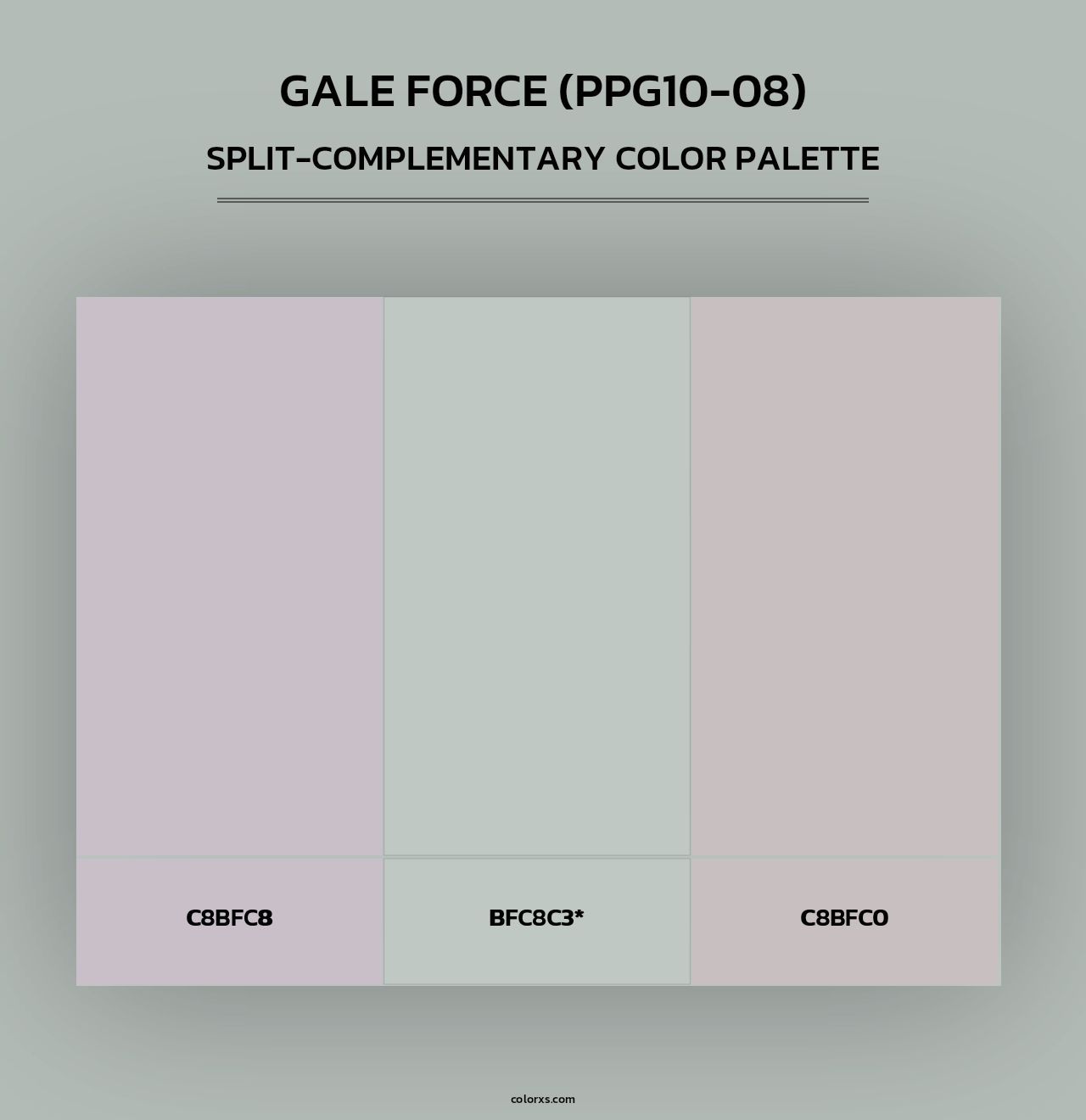 Gale Force (PPG10-08) - Split-Complementary Color Palette