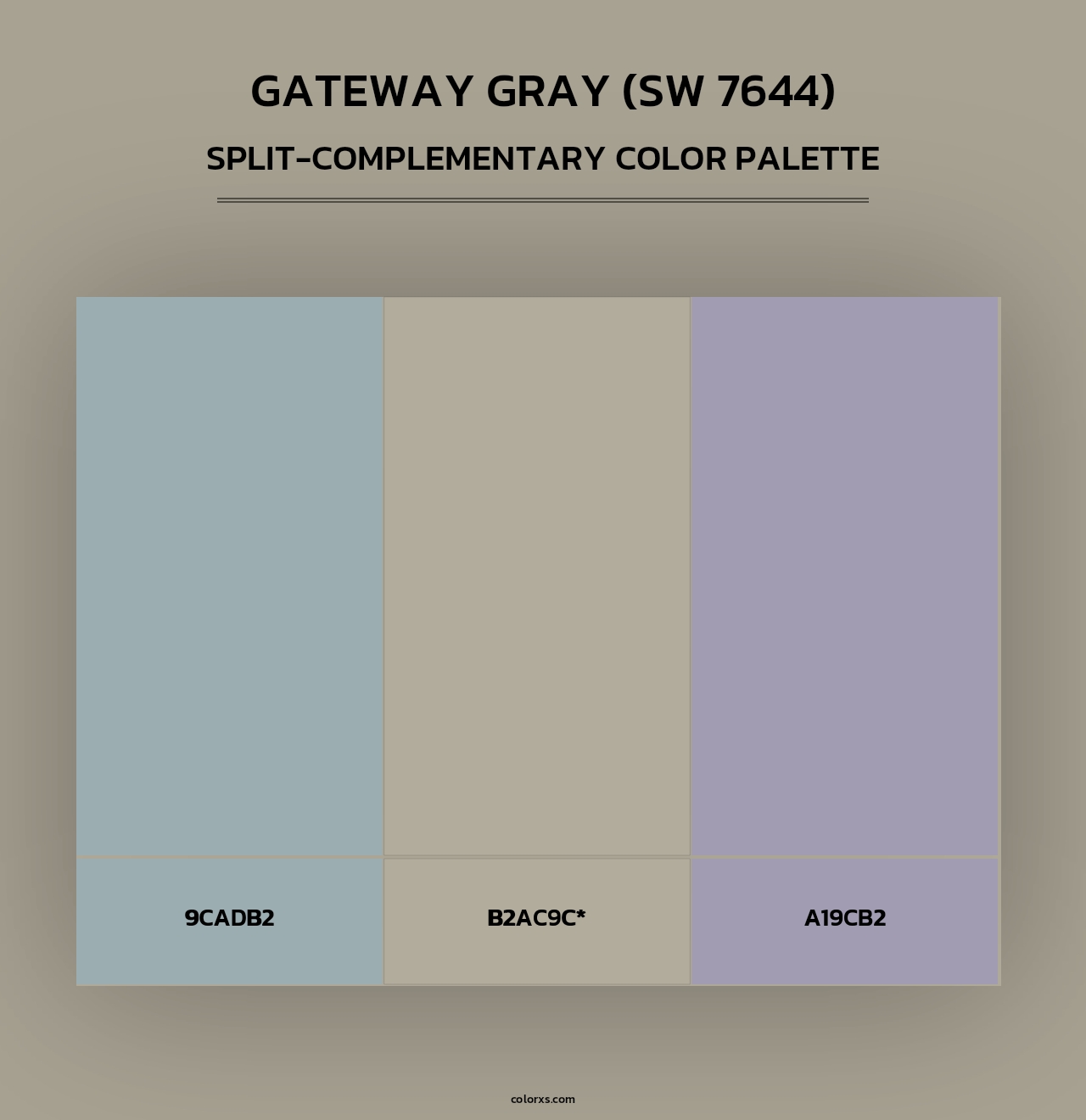 Gateway Gray (SW 7644) - Split-Complementary Color Palette