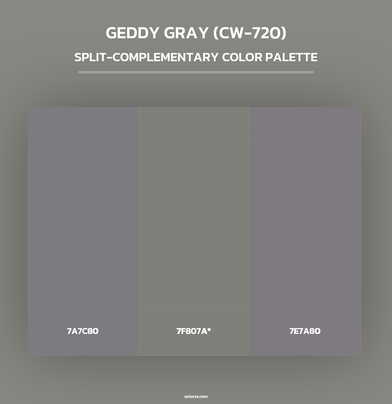 Geddy Gray (CW-720) - Split-Complementary Color Palette