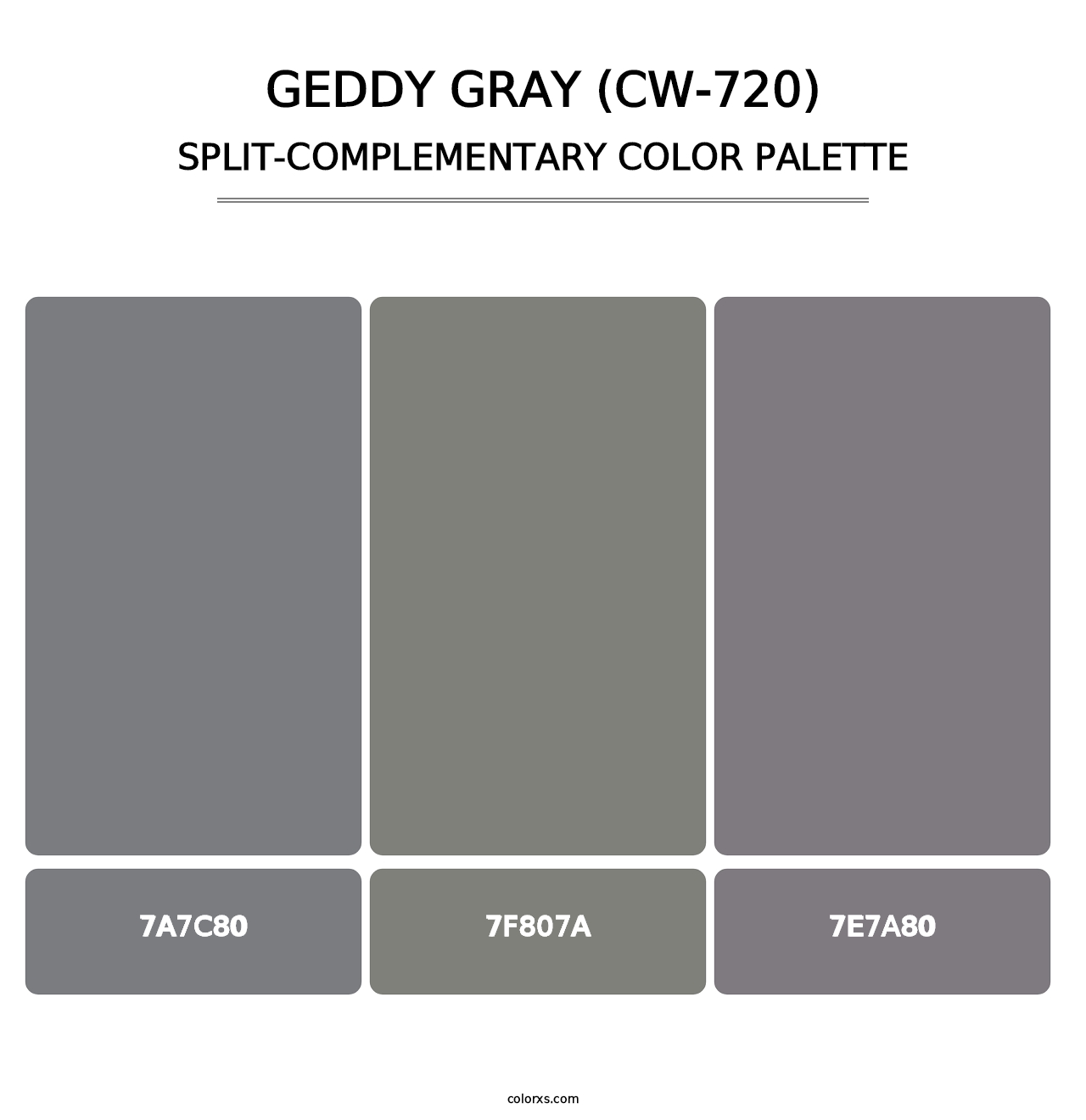 Geddy Gray (CW-720) - Split-Complementary Color Palette