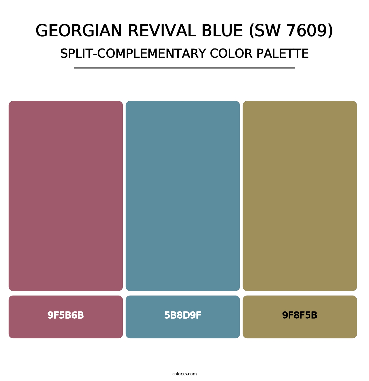 Georgian Revival Blue (SW 7609) - Split-Complementary Color Palette