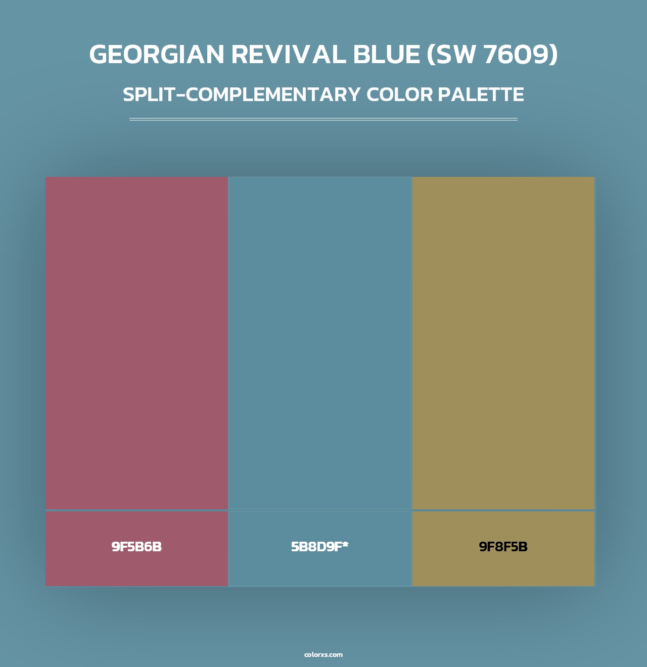 Georgian Revival Blue (SW 7609) - Split-Complementary Color Palette