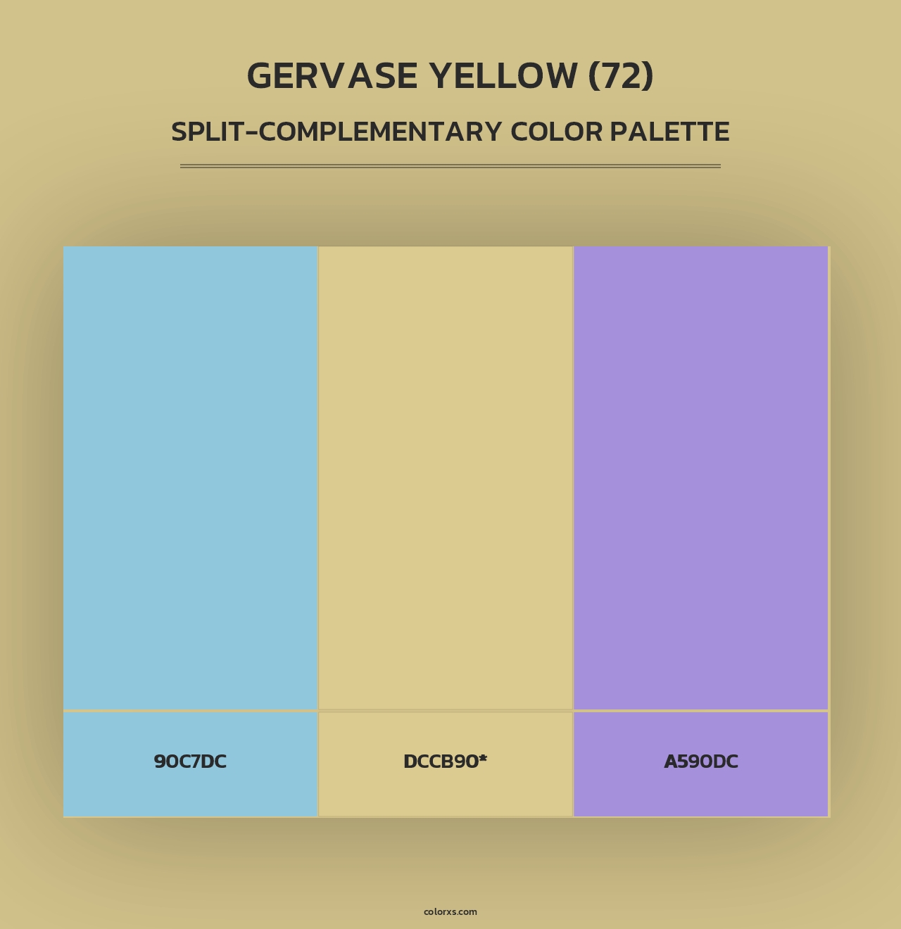 Gervase Yellow (72) - Split-Complementary Color Palette