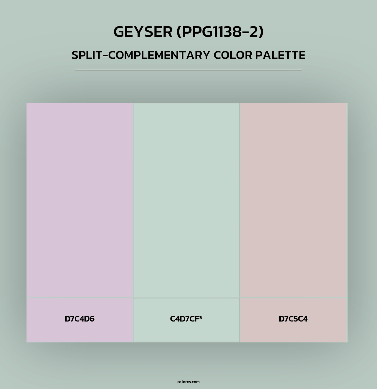 Geyser (PPG1138-2) - Split-Complementary Color Palette