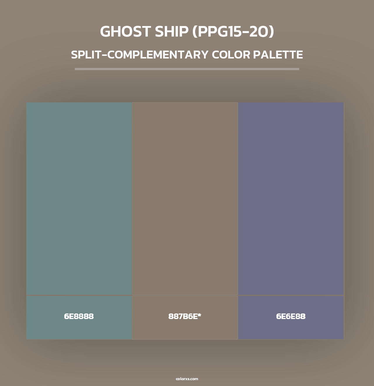 Ghost Ship (PPG15-20) - Split-Complementary Color Palette