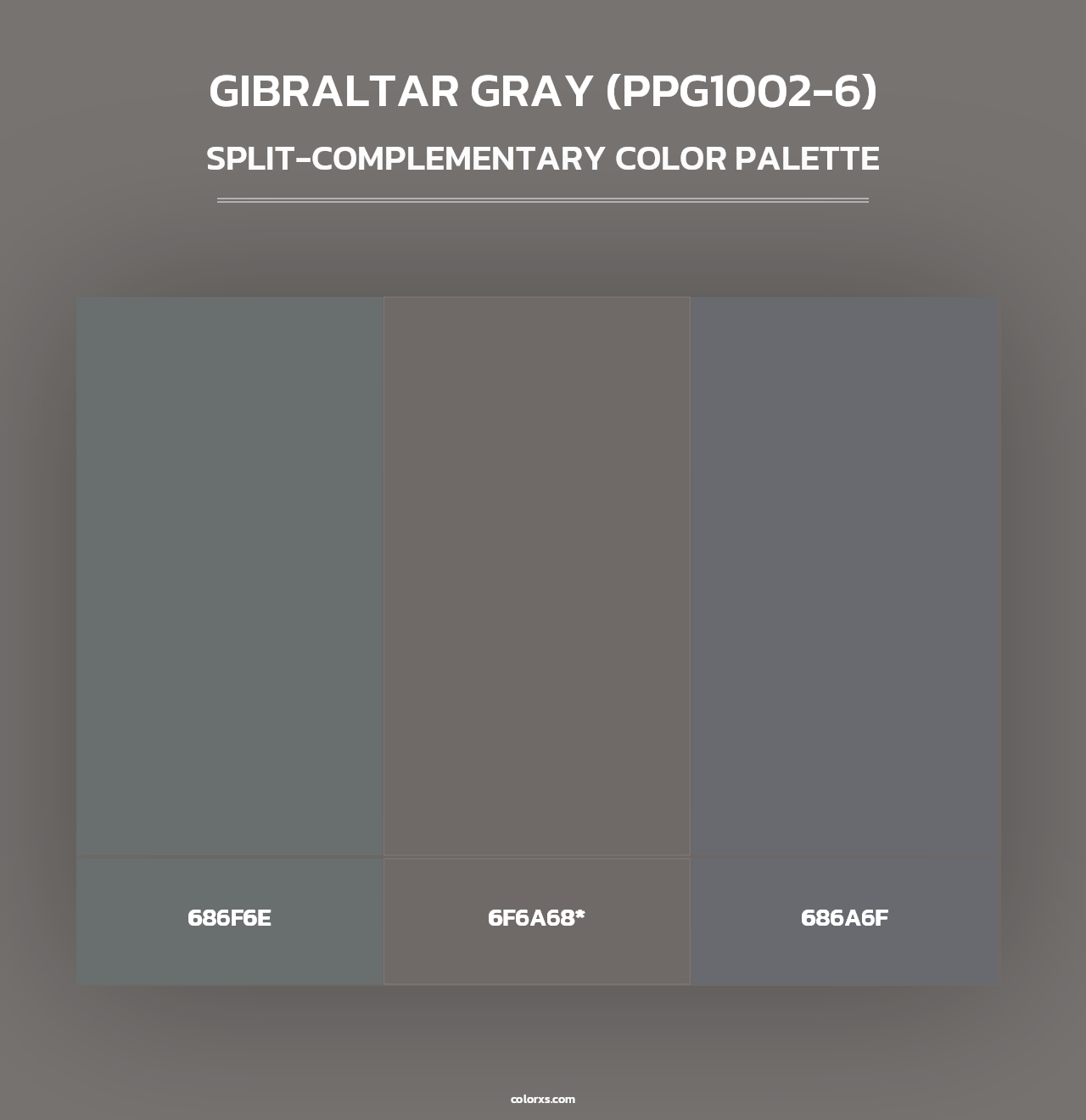 Gibraltar Gray (PPG1002-6) - Split-Complementary Color Palette