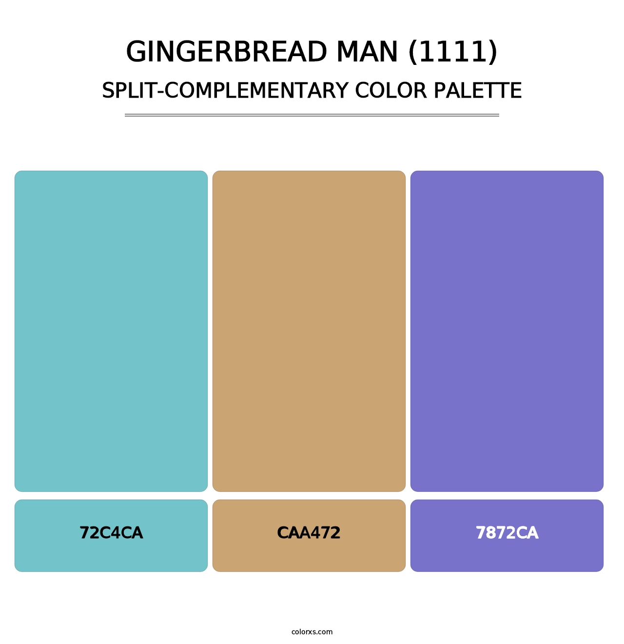 Gingerbread Man (1111) - Split-Complementary Color Palette