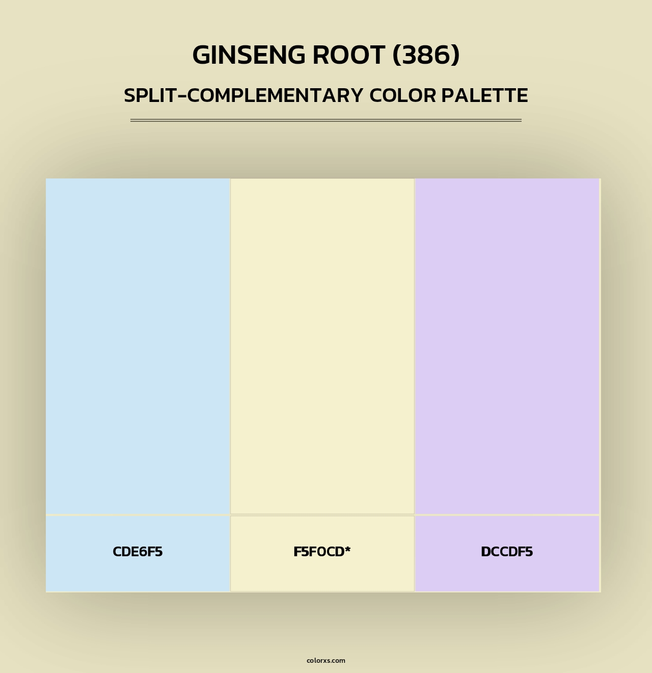 Ginseng Root (386) - Split-Complementary Color Palette