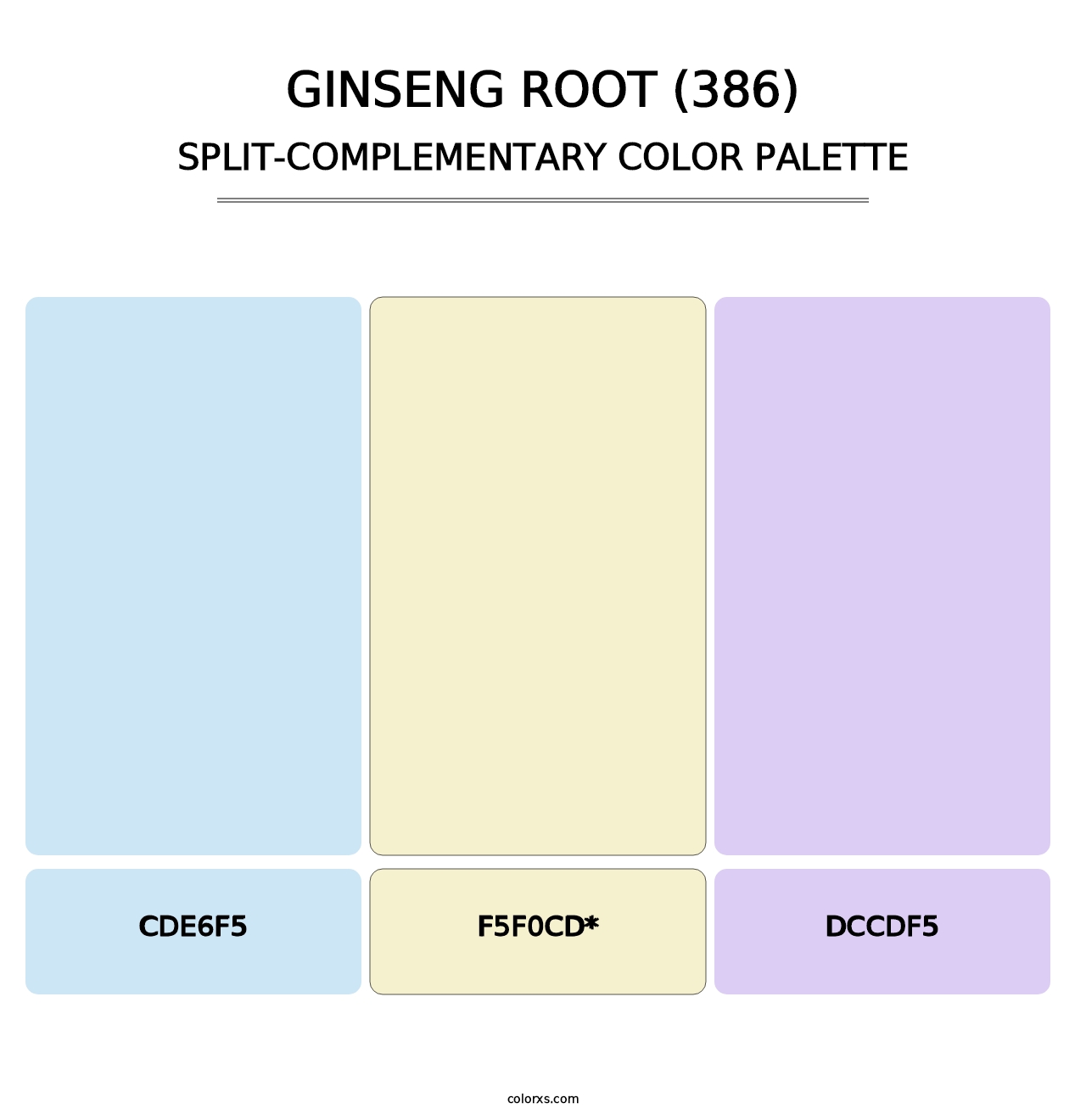 Ginseng Root (386) - Split-Complementary Color Palette