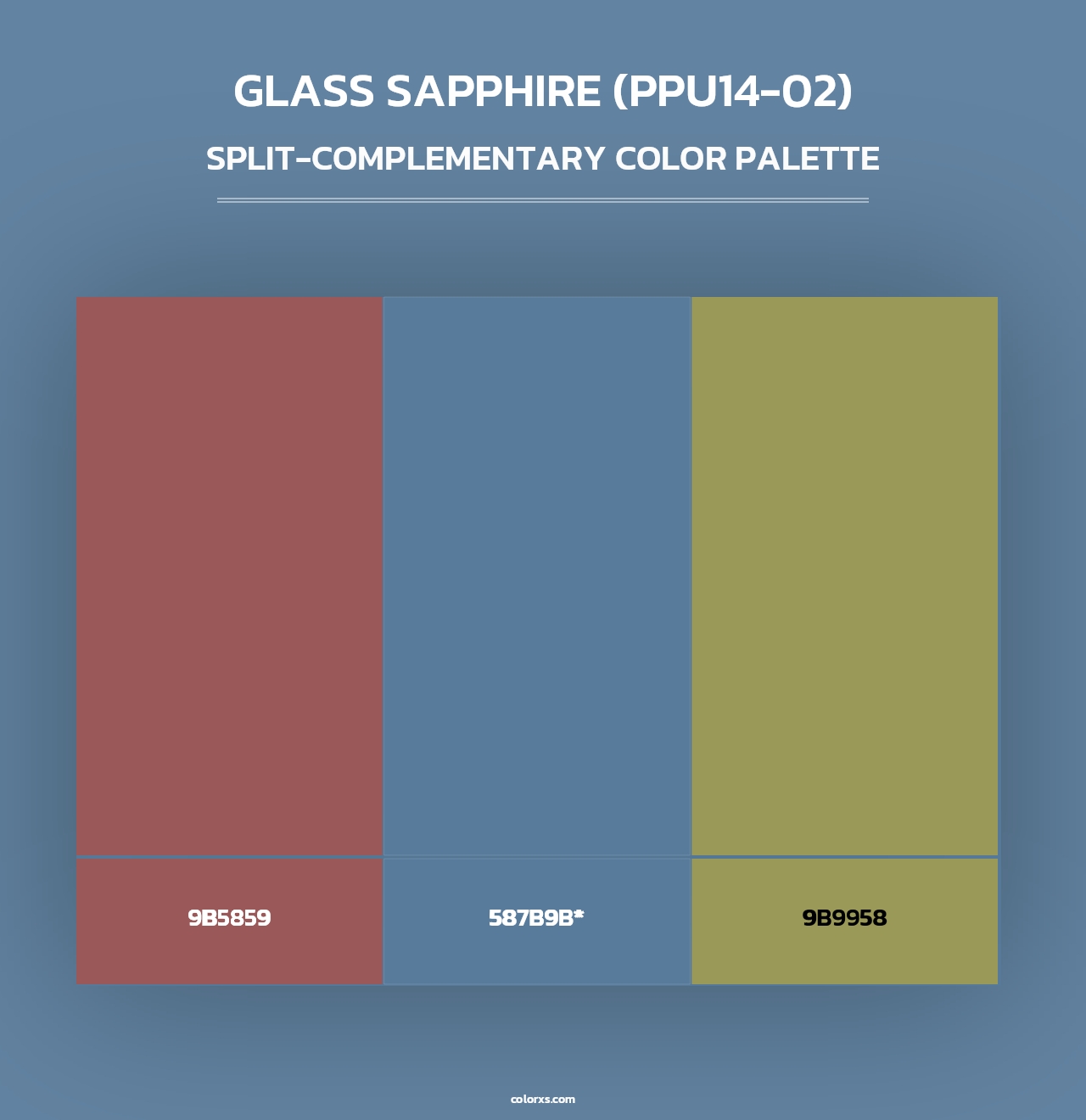 Glass Sapphire (PPU14-02) - Split-Complementary Color Palette