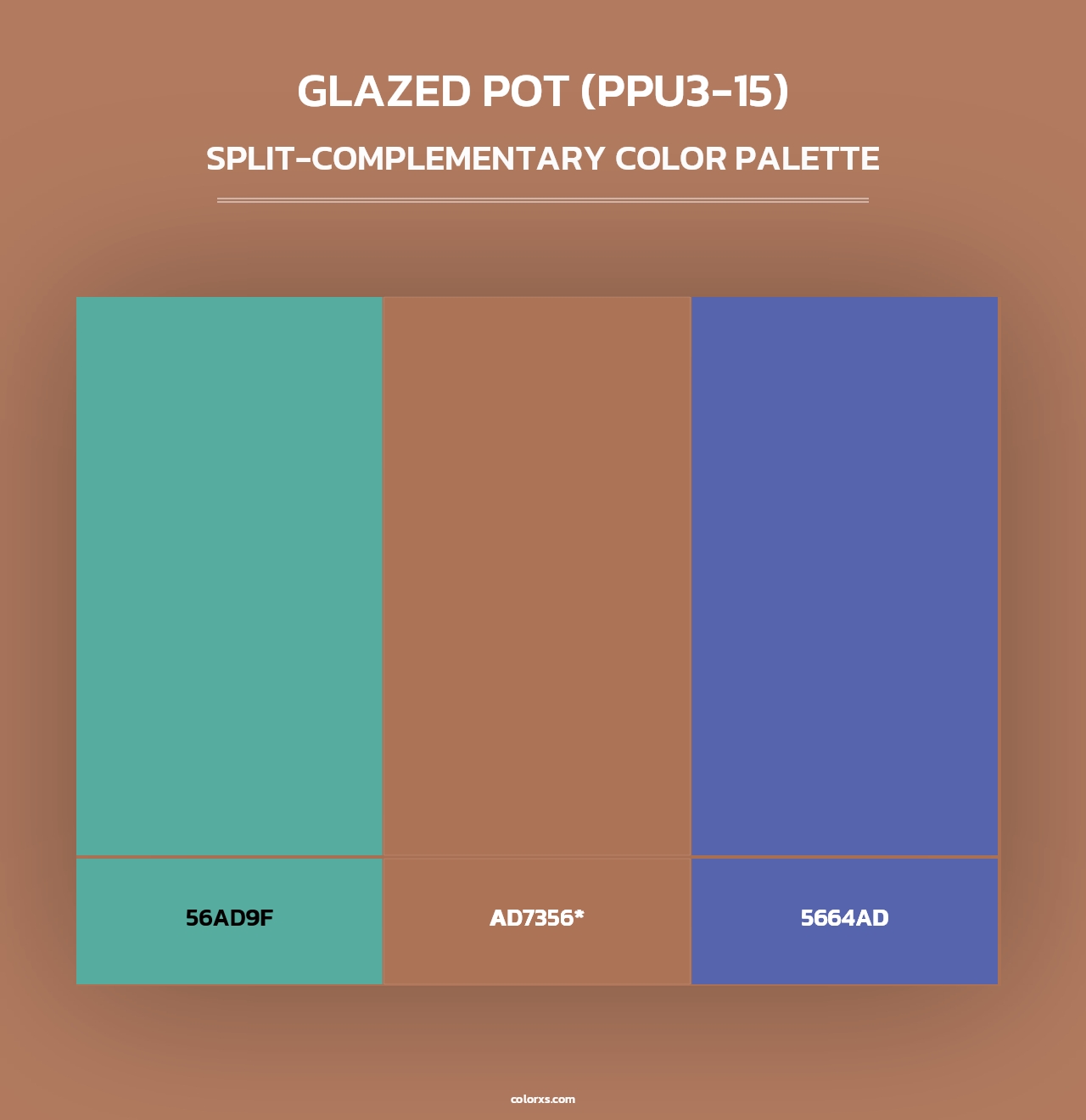 Glazed Pot (PPU3-15) - Split-Complementary Color Palette