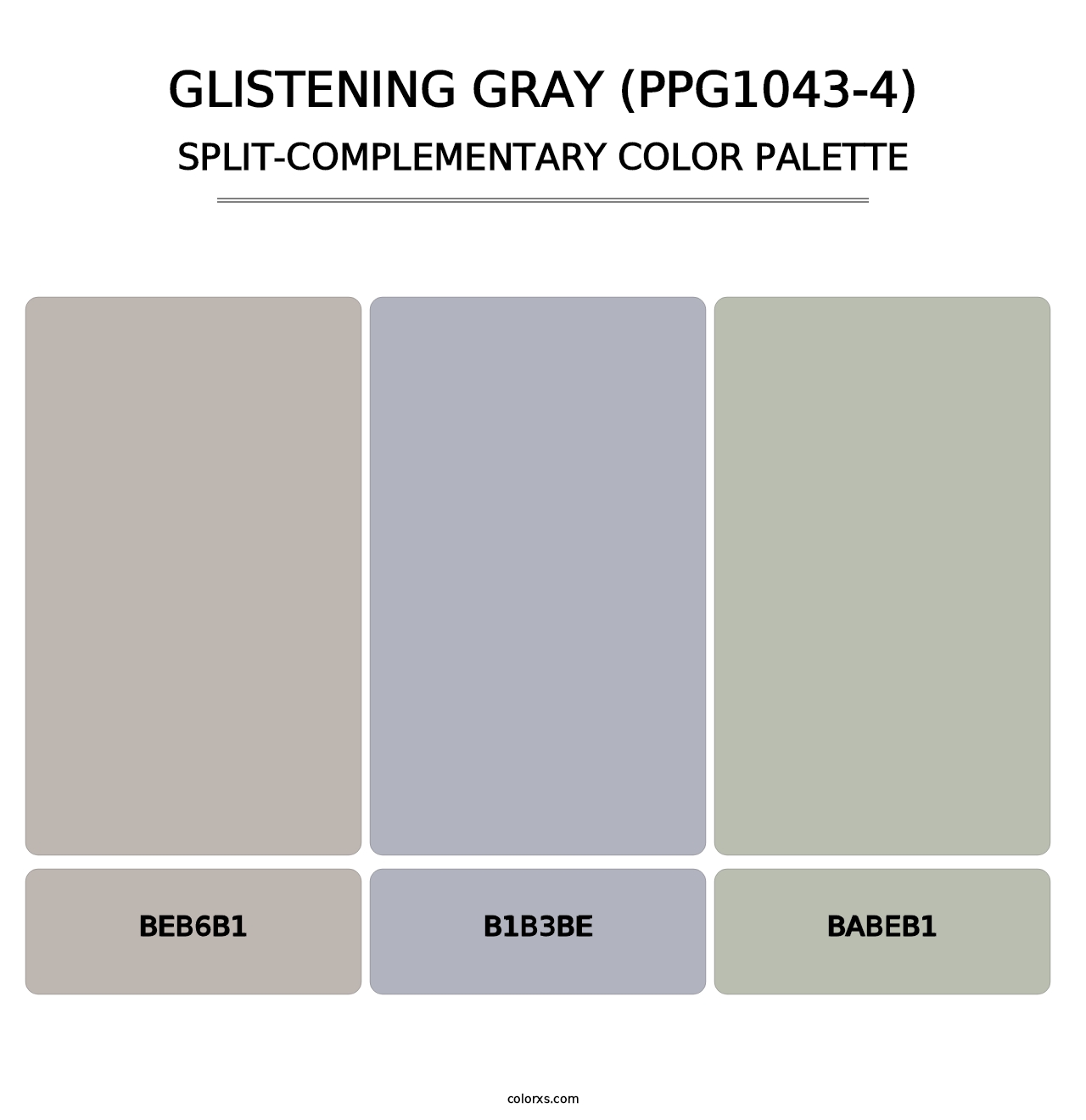 Glistening Gray (PPG1043-4) - Split-Complementary Color Palette