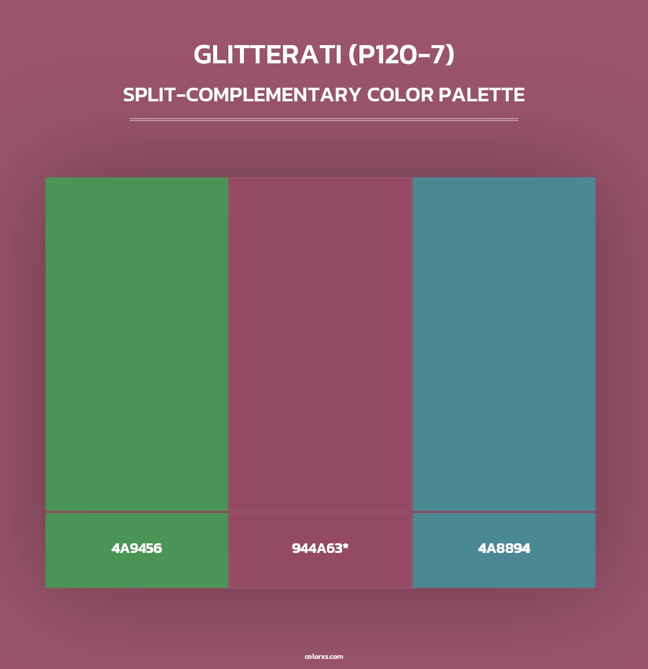 Glitterati (P120-7) - Split-Complementary Color Palette