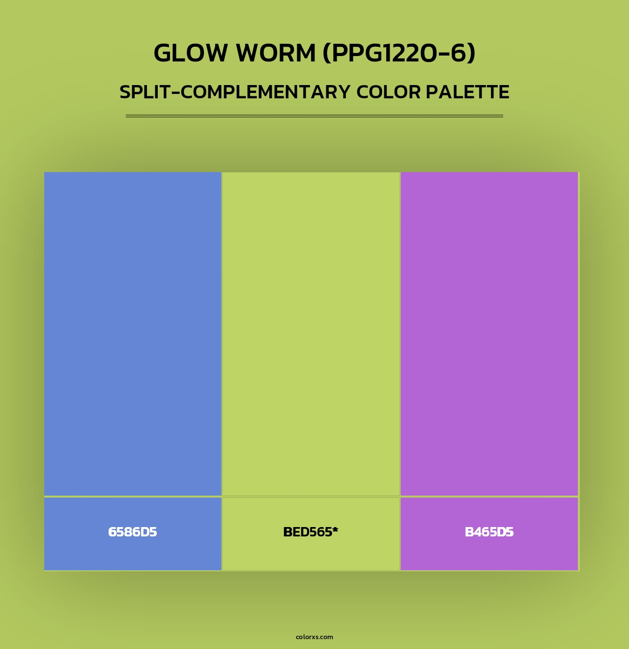 Glow Worm (PPG1220-6) - Split-Complementary Color Palette