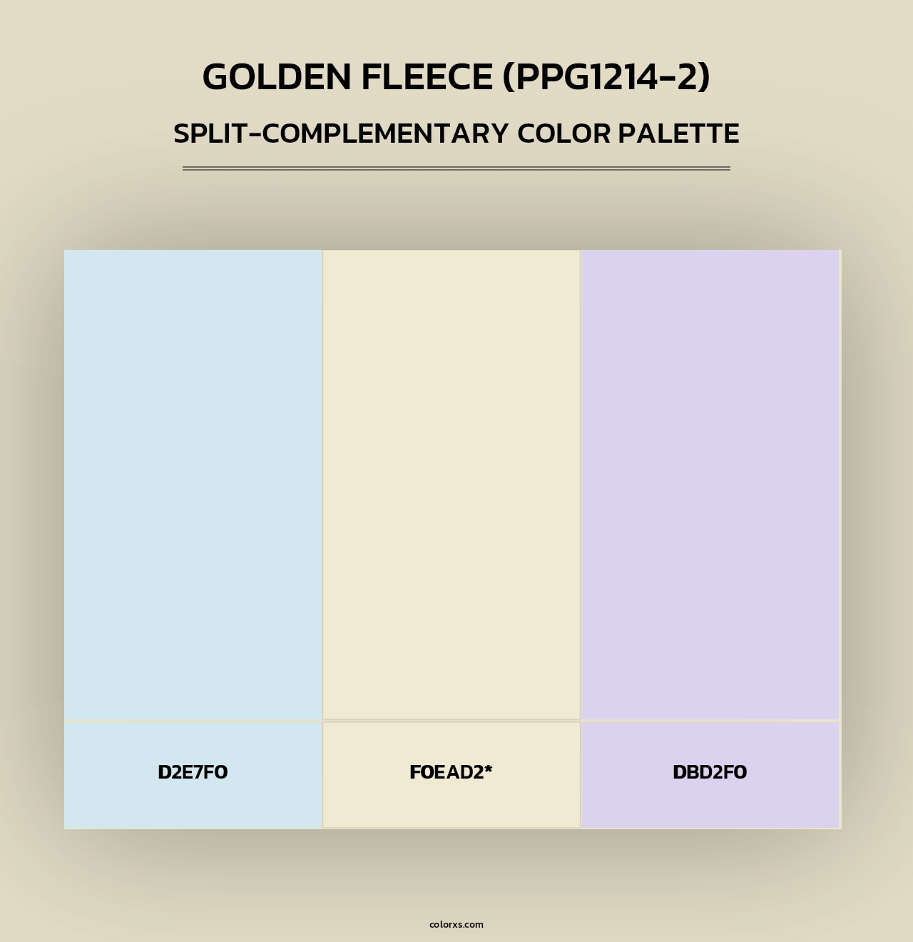 Golden Fleece (PPG1214-2) - Split-Complementary Color Palette