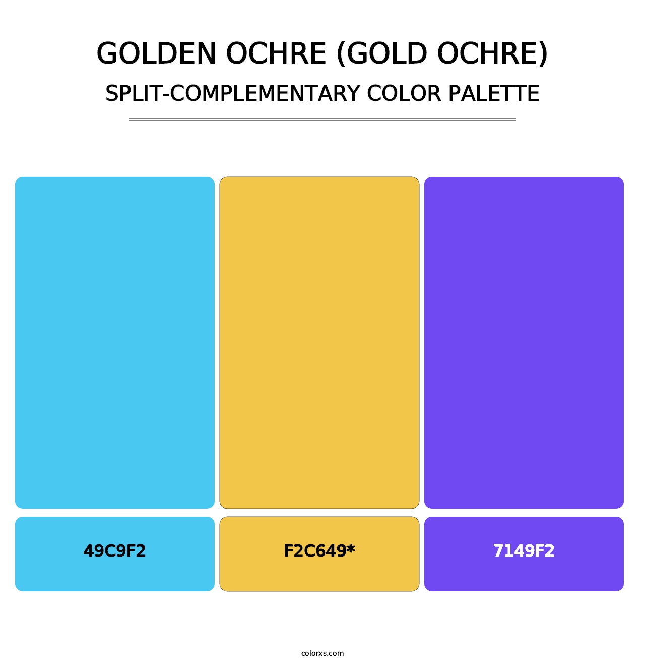 Golden Ochre (Gold Ochre) - Split-Complementary Color Palette