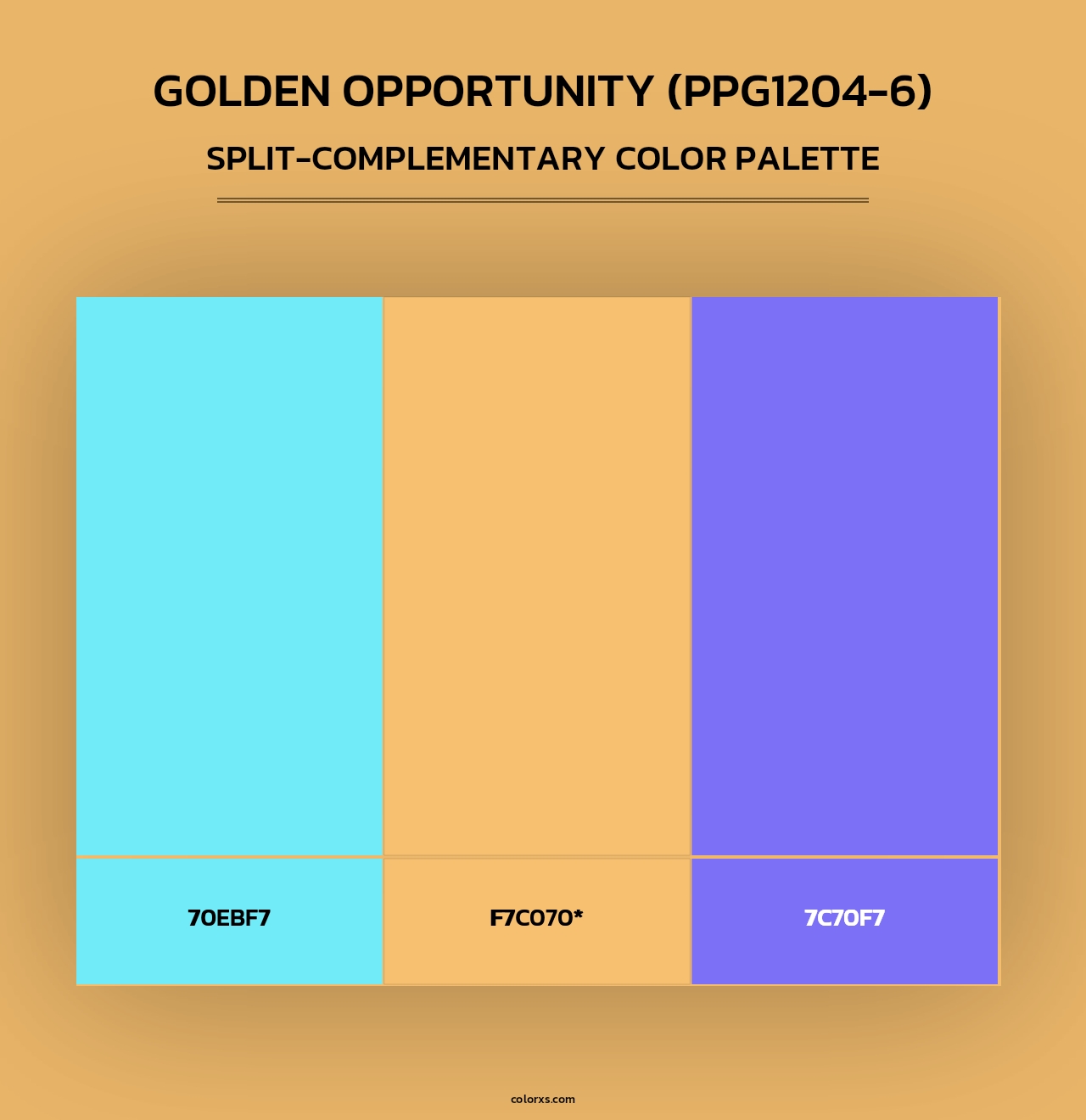 Golden Opportunity (PPG1204-6) - Split-Complementary Color Palette