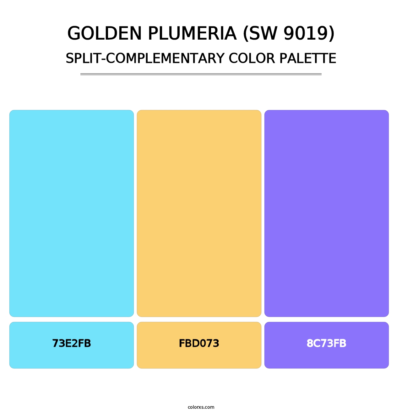 Golden Plumeria (SW 9019) - Split-Complementary Color Palette