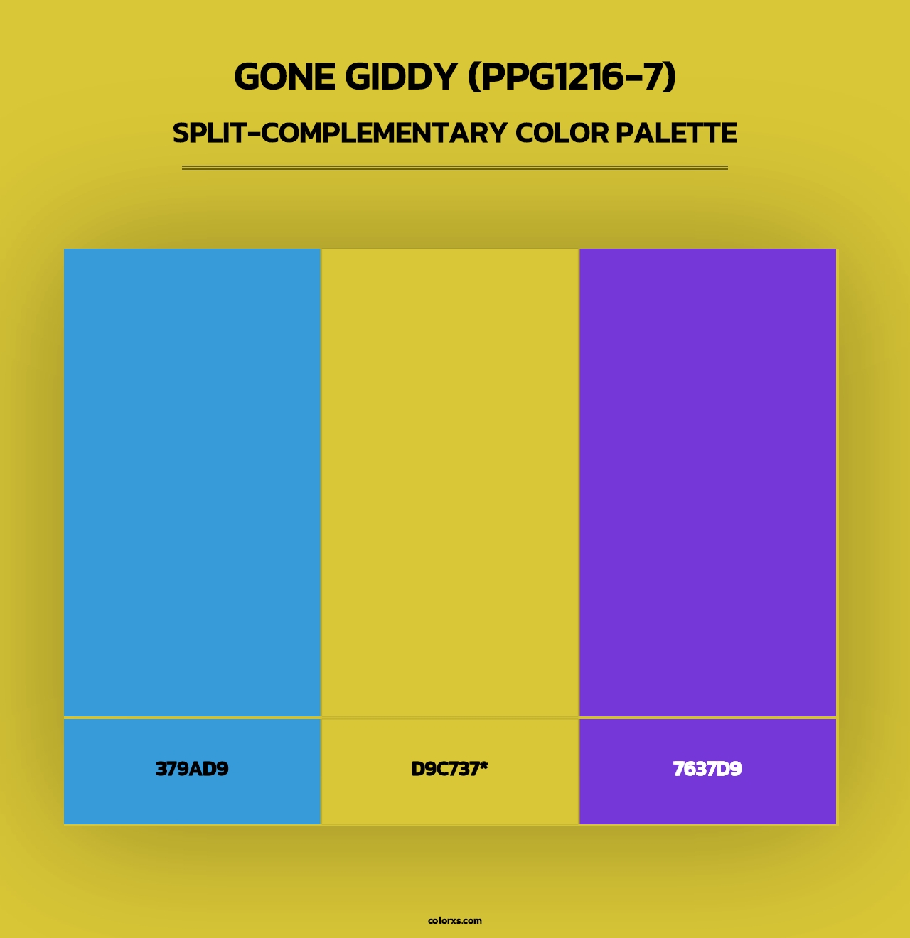 Gone Giddy (PPG1216-7) - Split-Complementary Color Palette