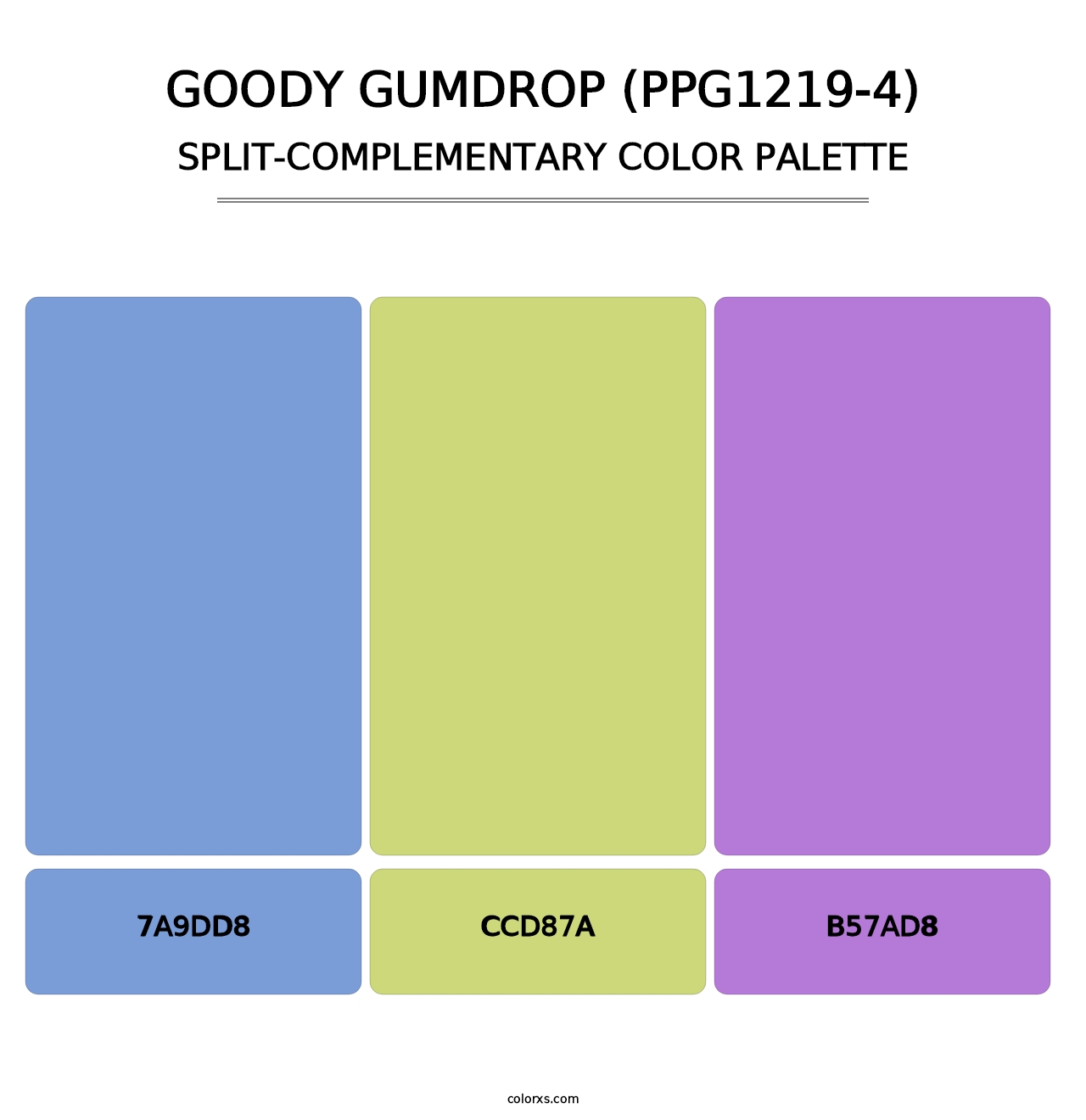 Goody Gumdrop (PPG1219-4) - Split-Complementary Color Palette