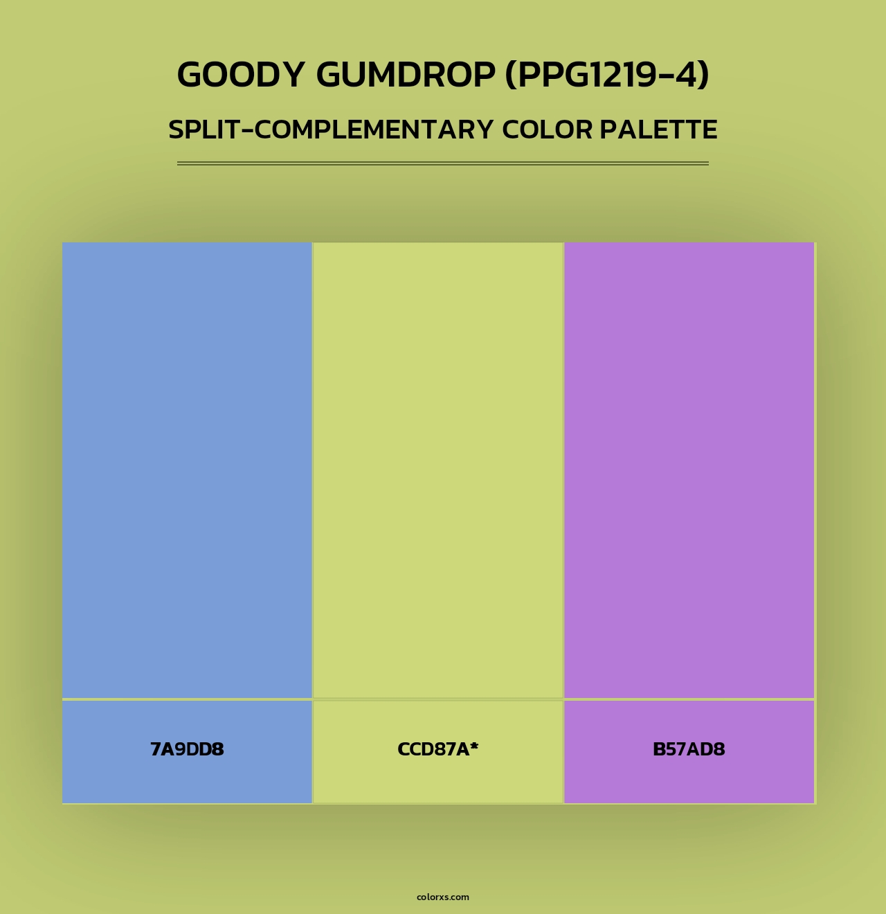 Goody Gumdrop (PPG1219-4) - Split-Complementary Color Palette