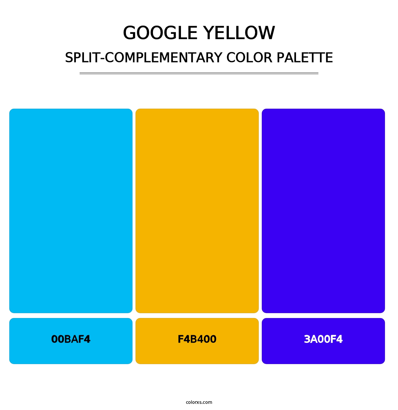 Google Yellow - Split-Complementary Color Palette