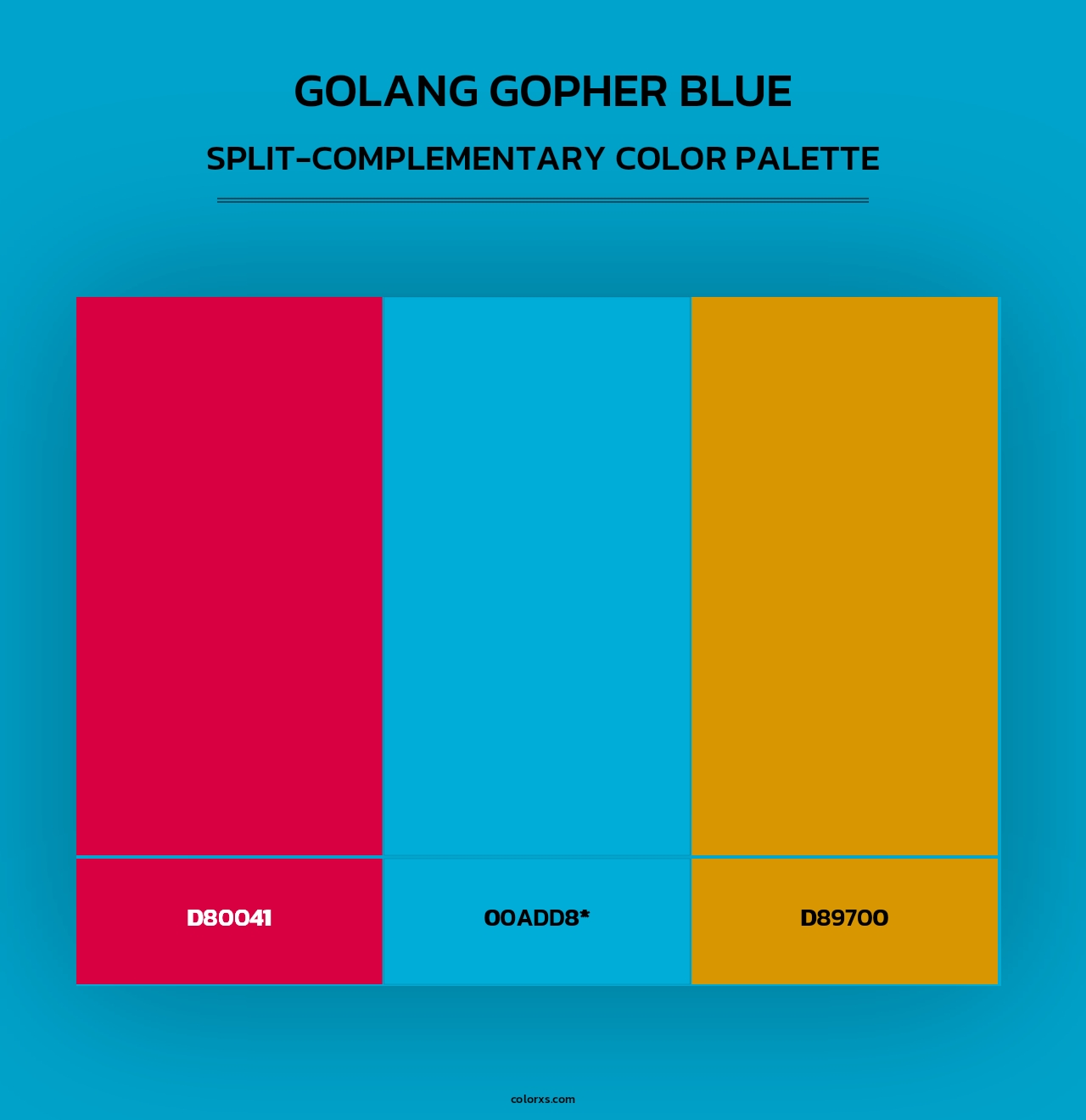 Golang Gopher Blue - Split-Complementary Color Palette