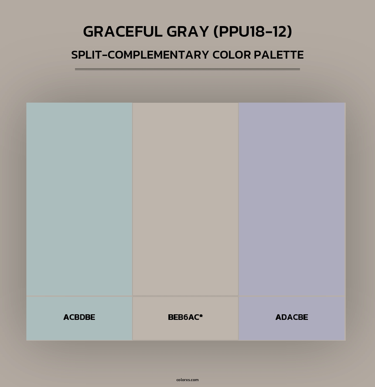 Graceful Gray (PPU18-12) - Split-Complementary Color Palette