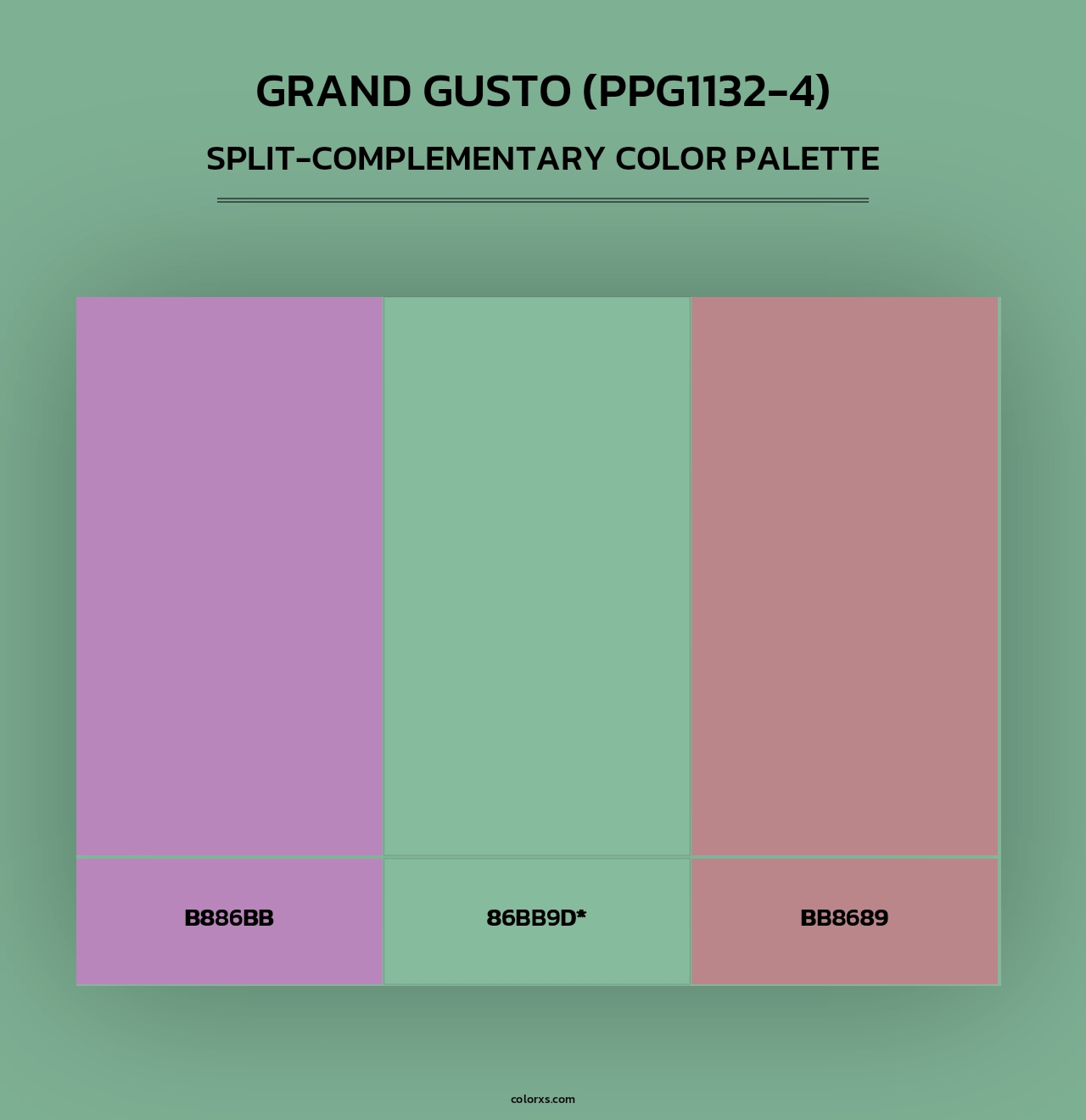 Grand Gusto (PPG1132-4) - Split-Complementary Color Palette