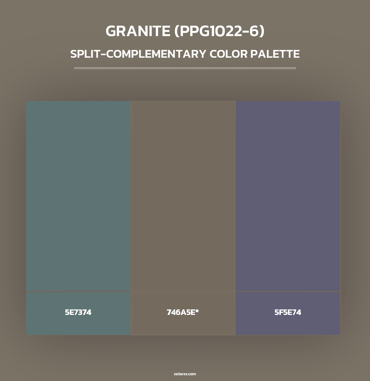 Granite (PPG1022-6) - Split-Complementary Color Palette