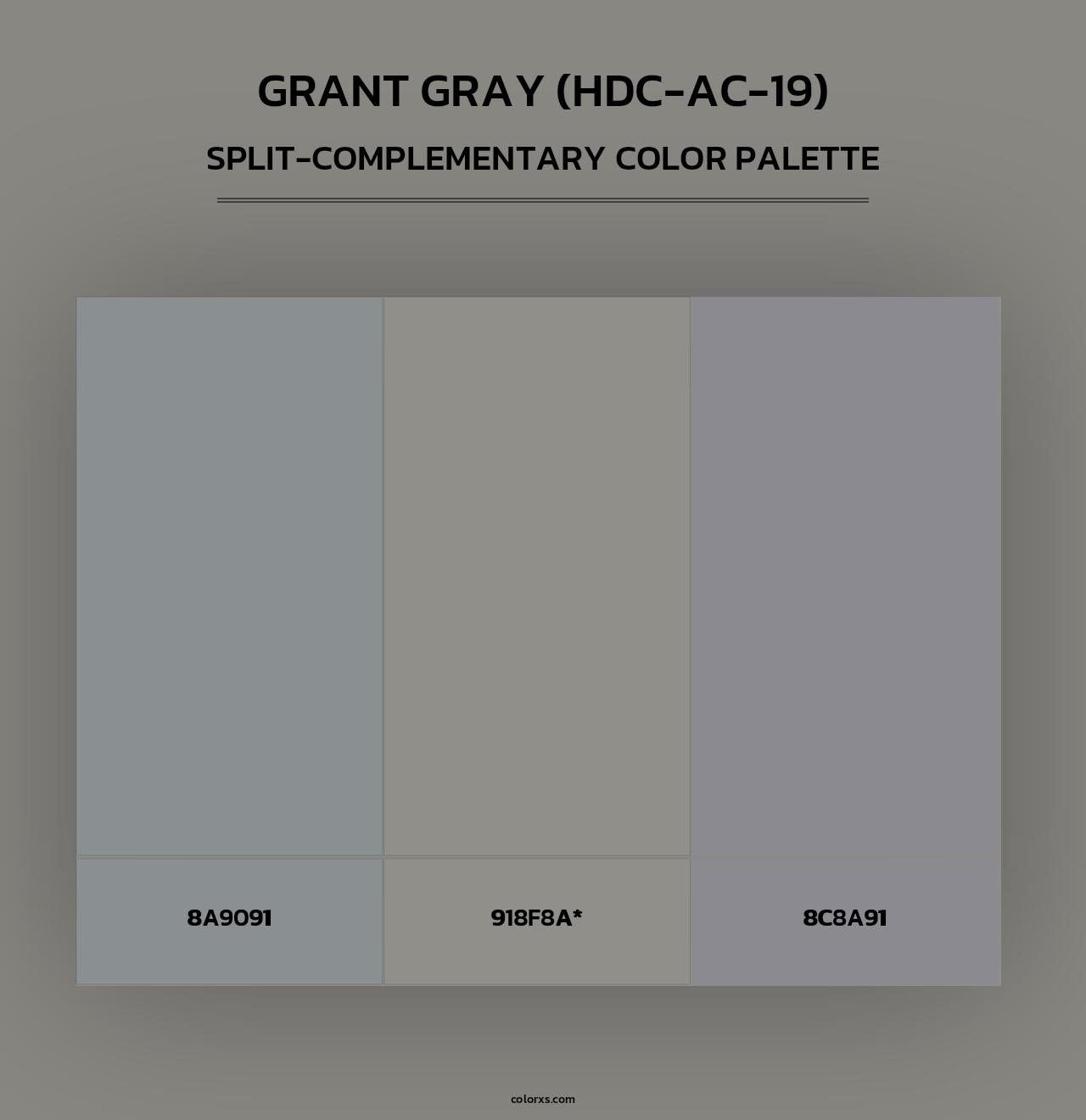 Grant Gray (HDC-AC-19) - Split-Complementary Color Palette