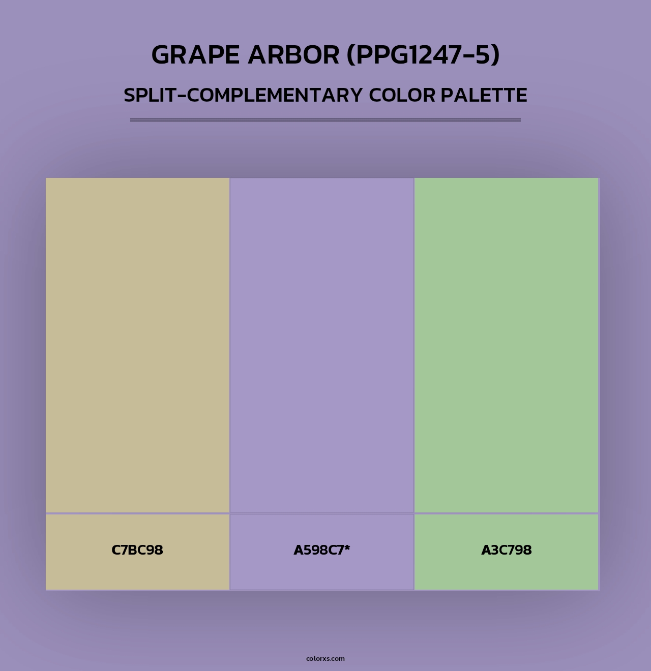 Grape Arbor (PPG1247-5) - Split-Complementary Color Palette