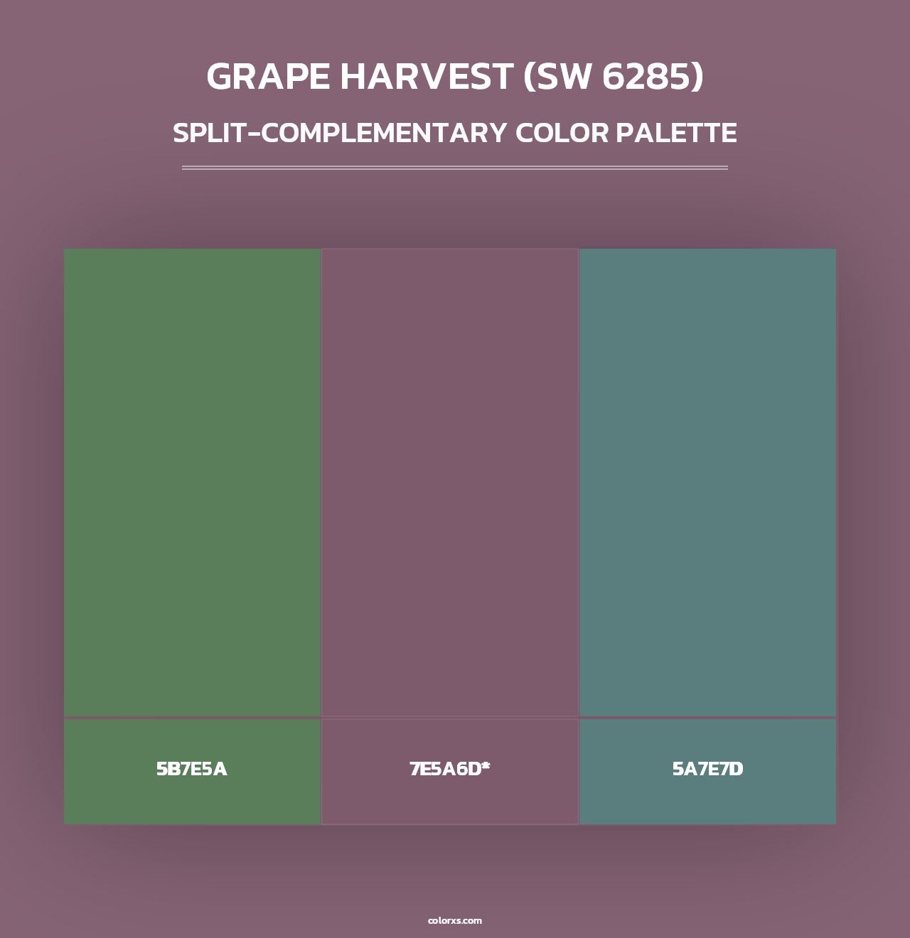Grape Harvest (SW 6285) - Split-Complementary Color Palette