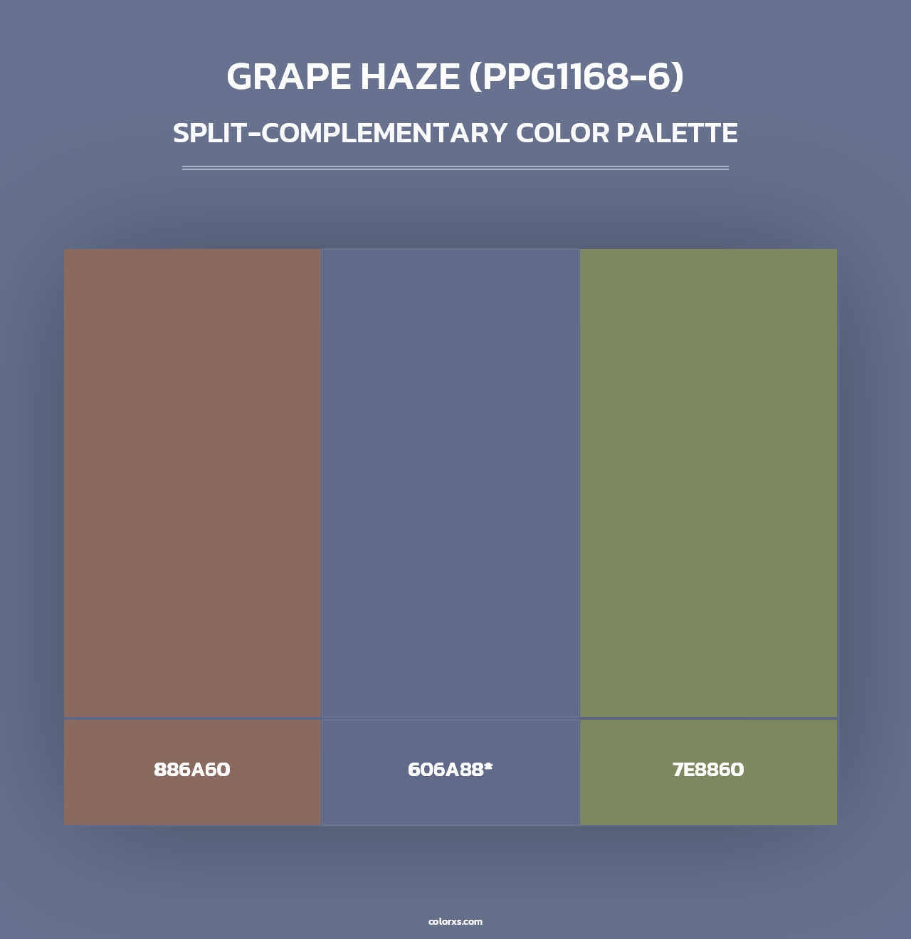 Grape Haze (PPG1168-6) - Split-Complementary Color Palette