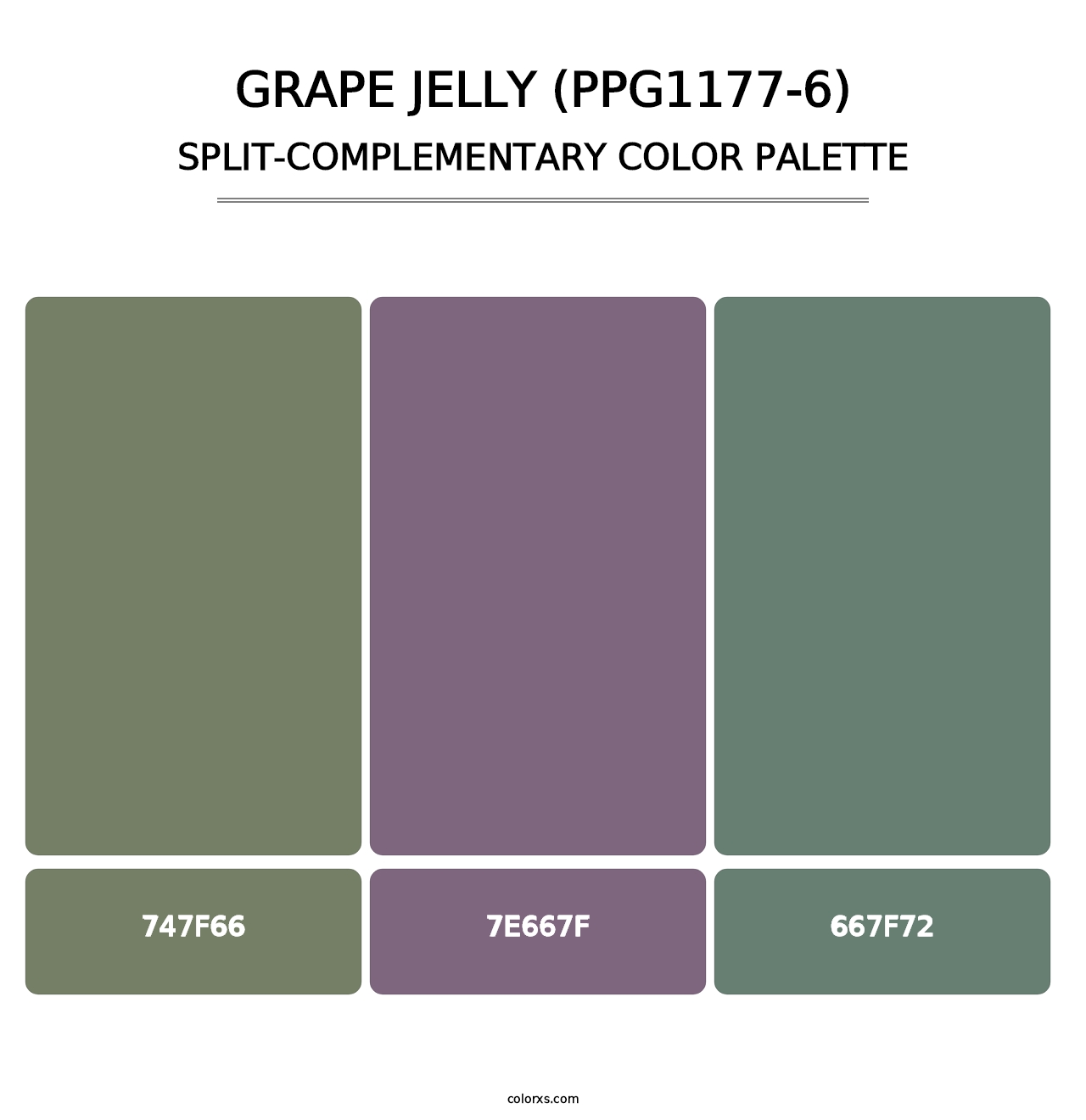 Grape Jelly (PPG1177-6) - Split-Complementary Color Palette