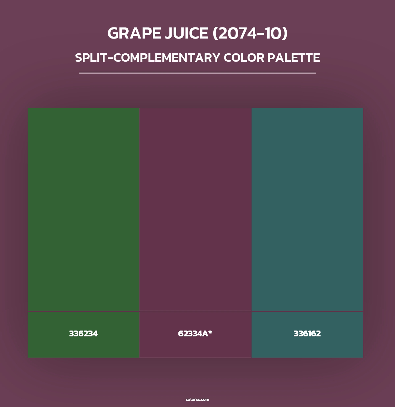 Grape Juice (2074-10) - Split-Complementary Color Palette