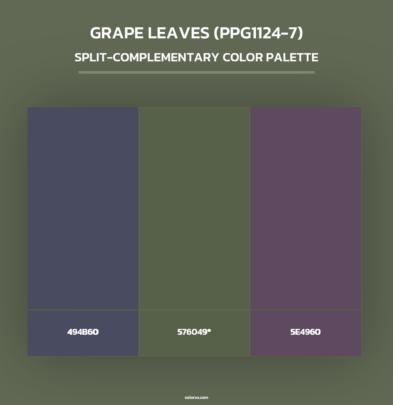 Grape Leaves (PPG1124-7) - Split-Complementary Color Palette