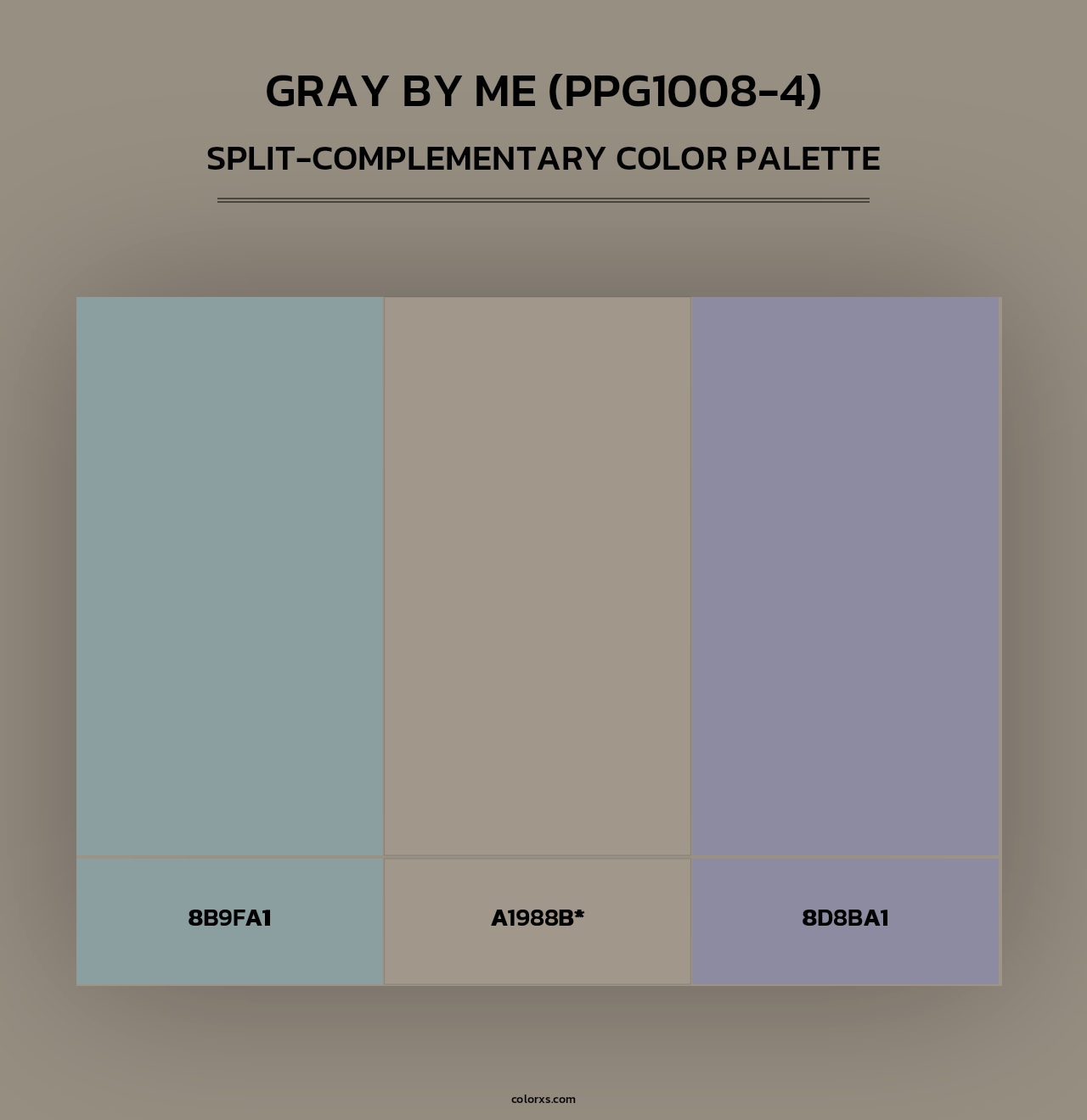 Gray By Me (PPG1008-4) - Split-Complementary Color Palette