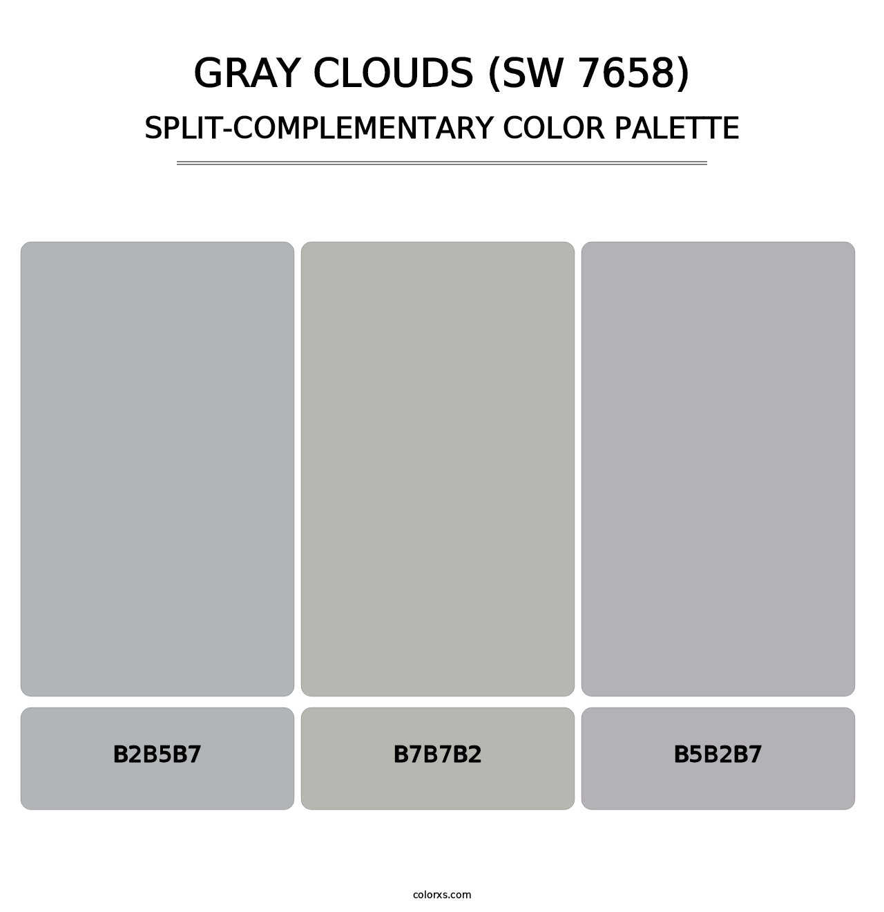Gray Clouds (SW 7658) - Split-Complementary Color Palette