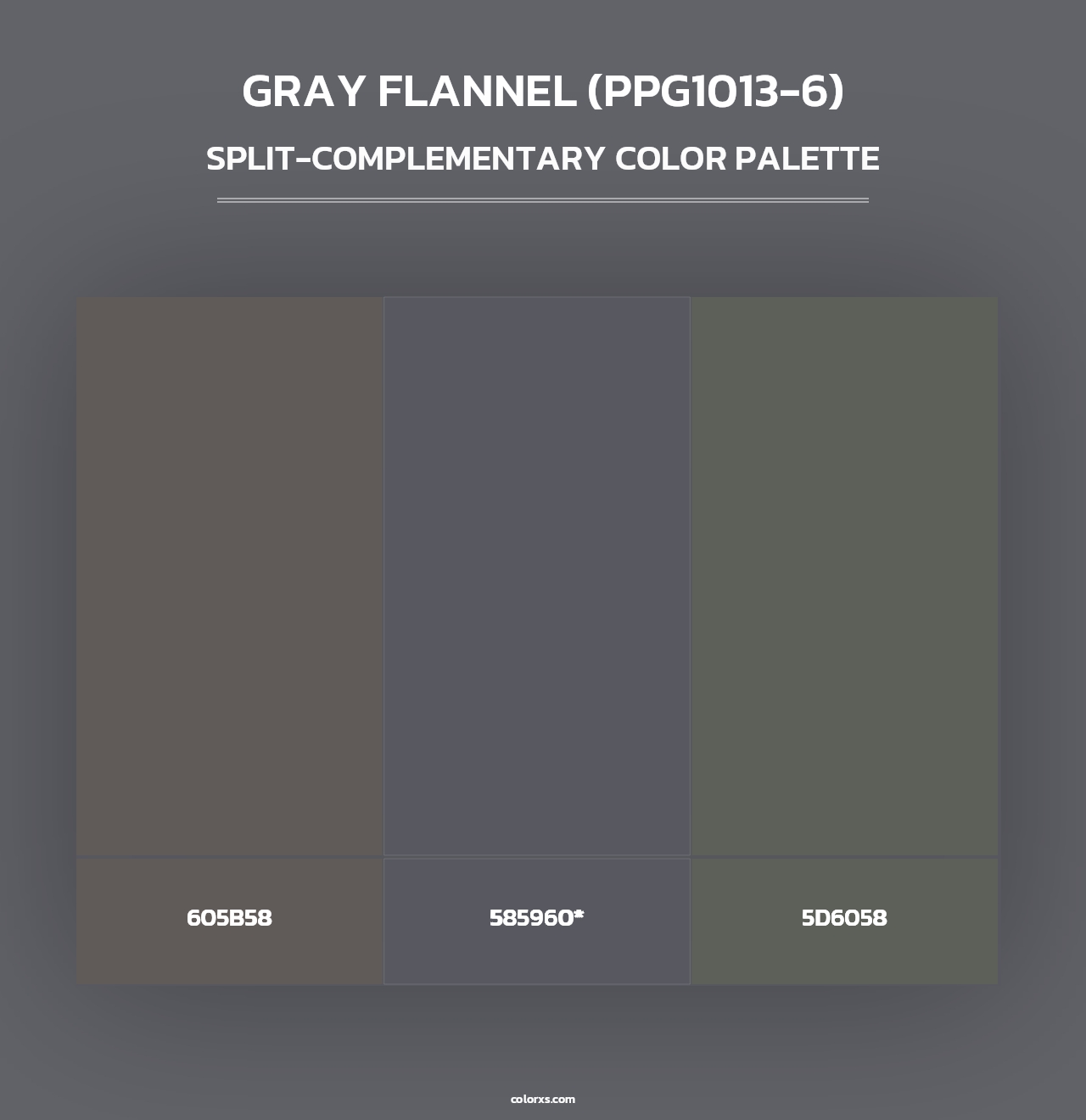 Gray Flannel (PPG1013-6) - Split-Complementary Color Palette
